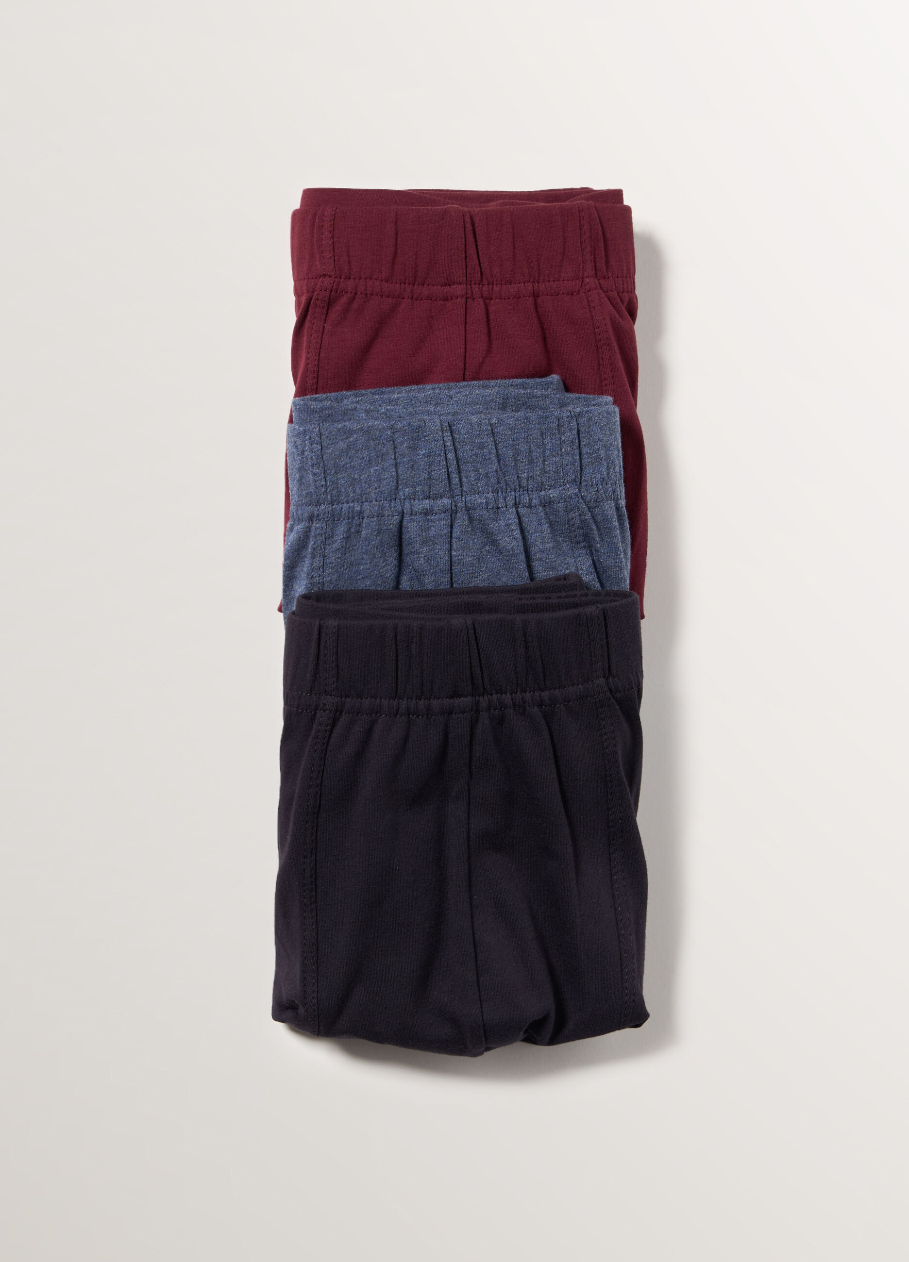 3 pack boxer in jersey di cotone tinta unita uomo