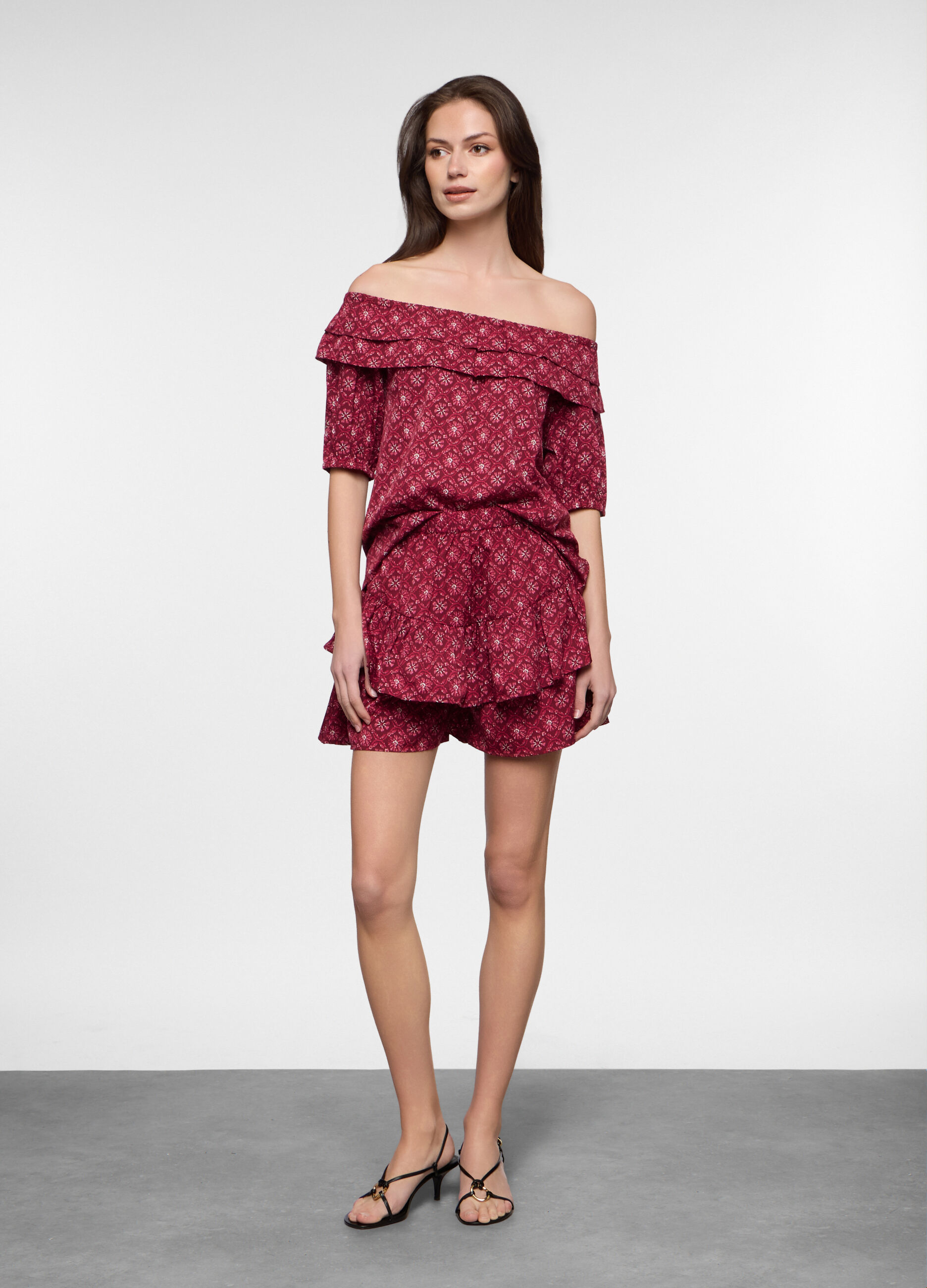 Shorts fit butterfly in american cr&ecirc;pe donna_0
