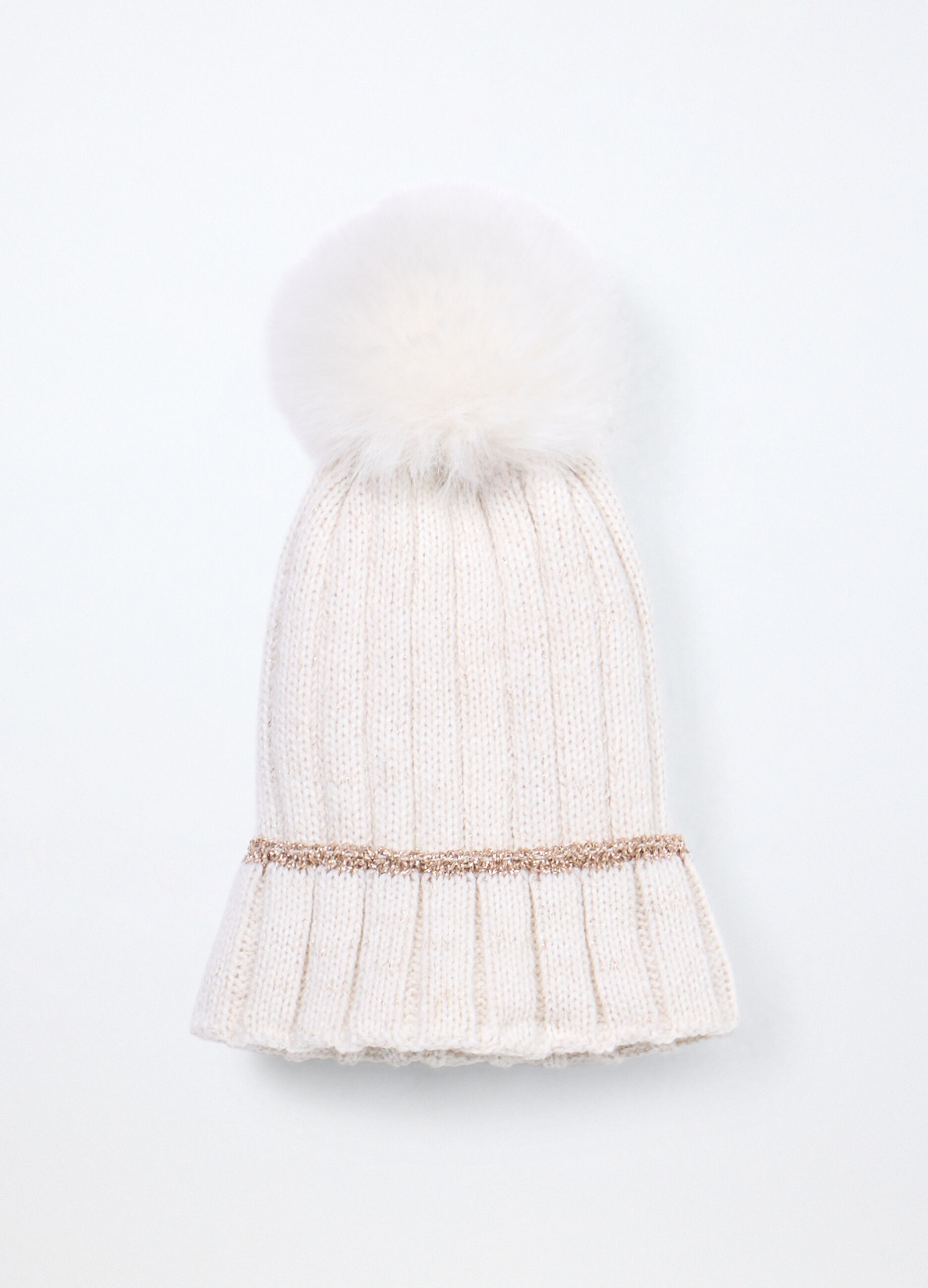 Berretto tricot con pon pom_0
