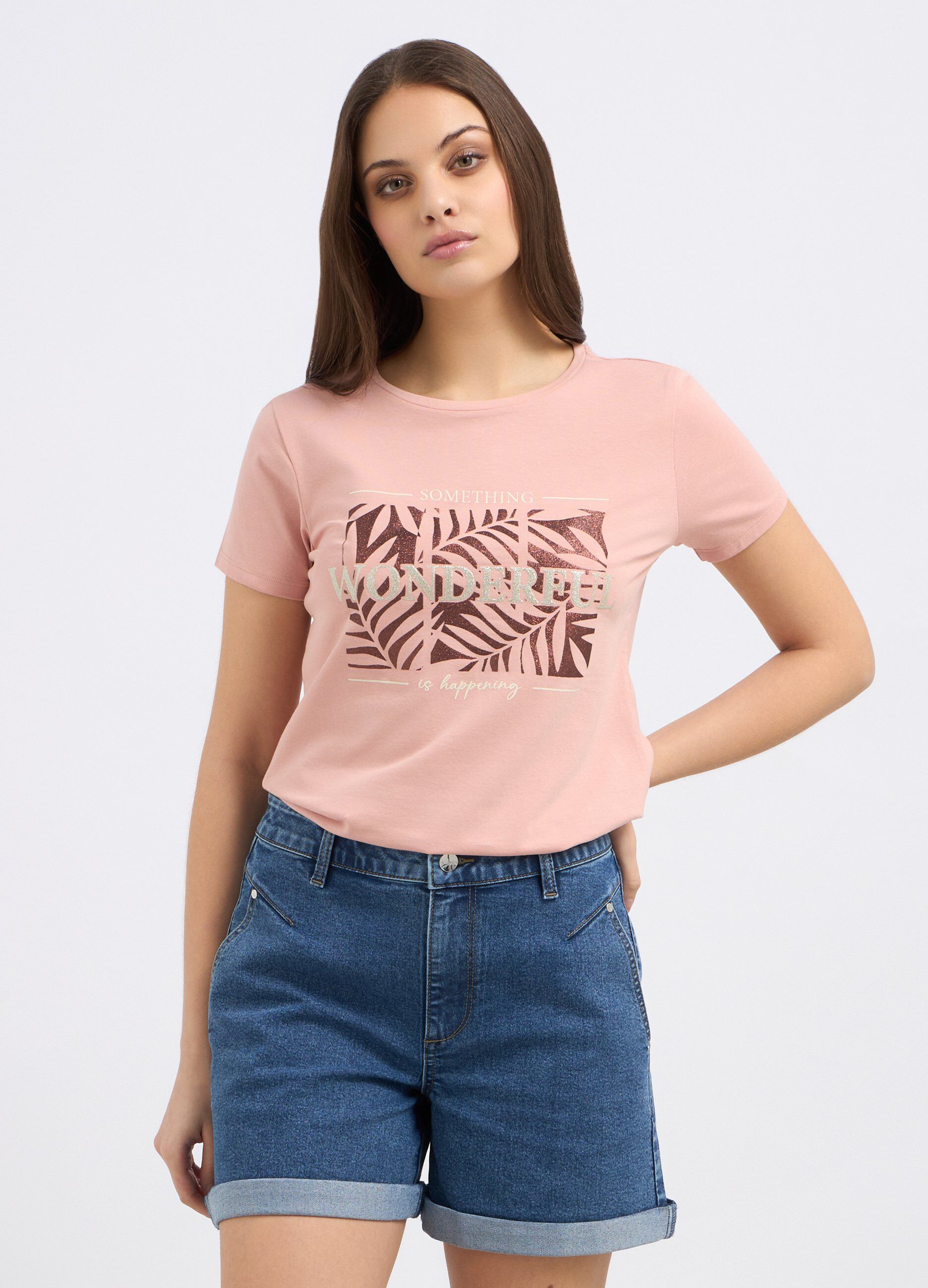 T-shirt in cotone stretch donna_0