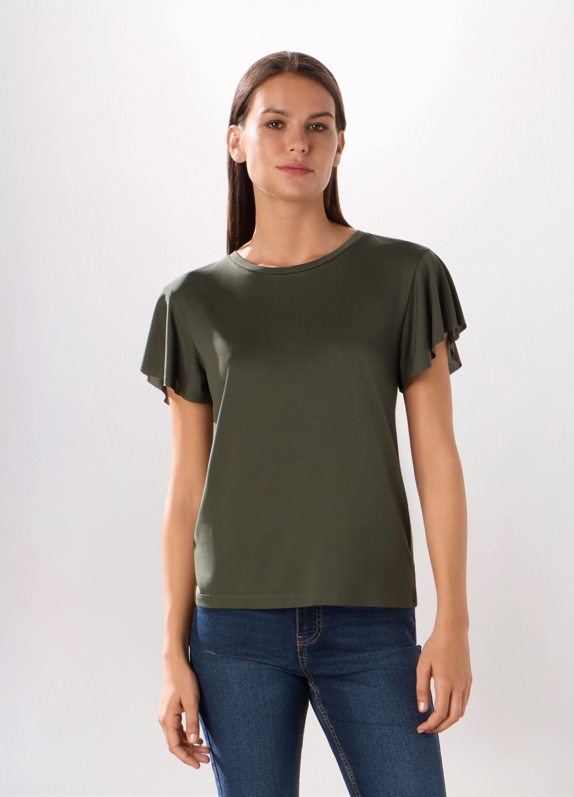 T-shirt in jersey di misto modal donna_0