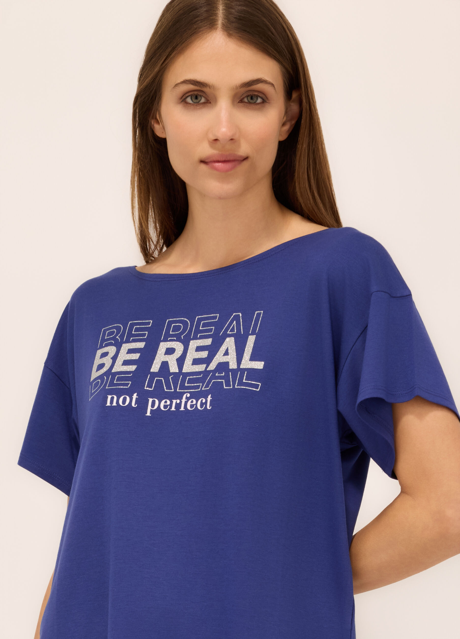 T-shirt in jersey di misto viscosa cotone donna_2