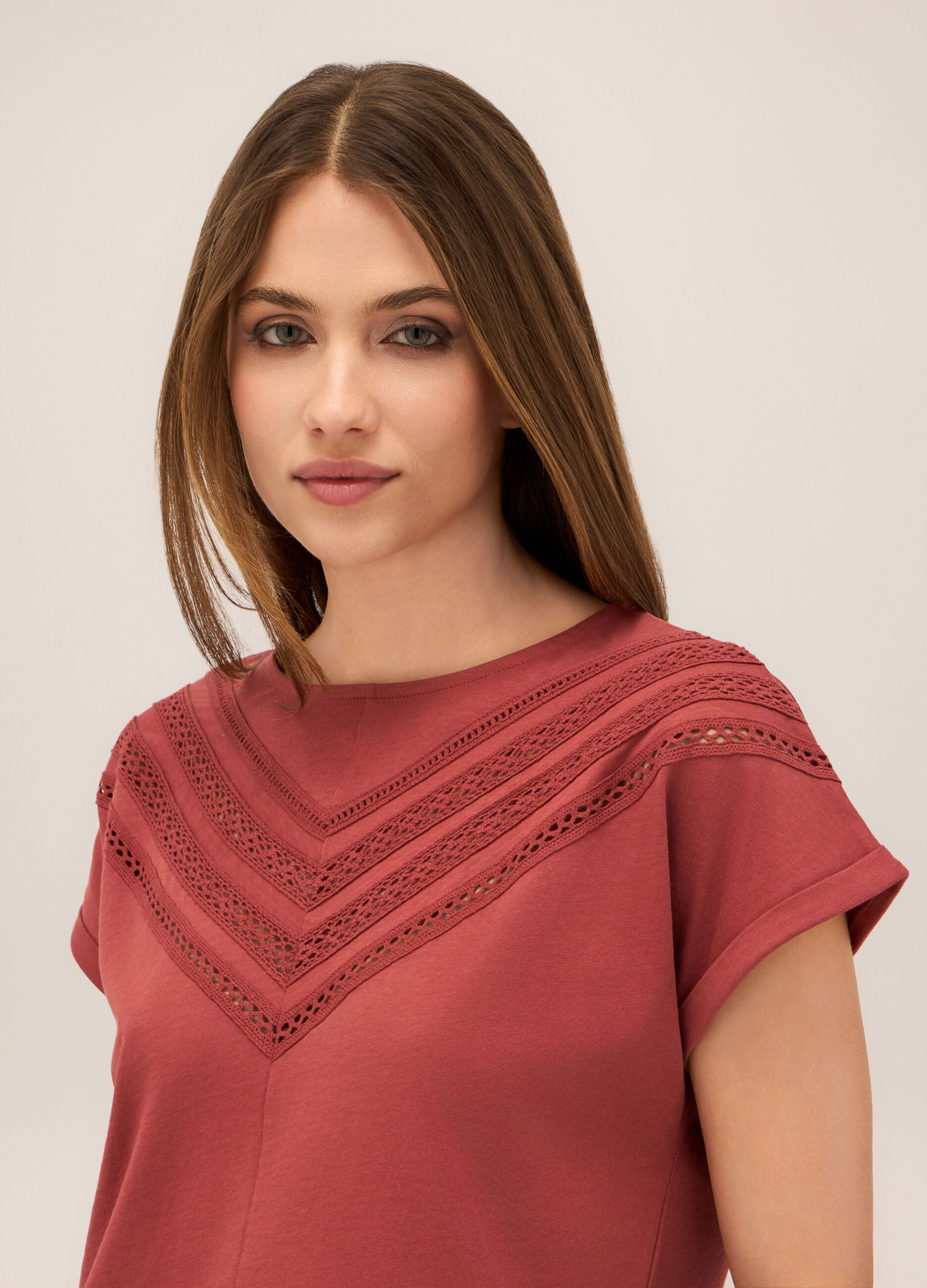 T-shirt in jersey di puro cotone donna_2
