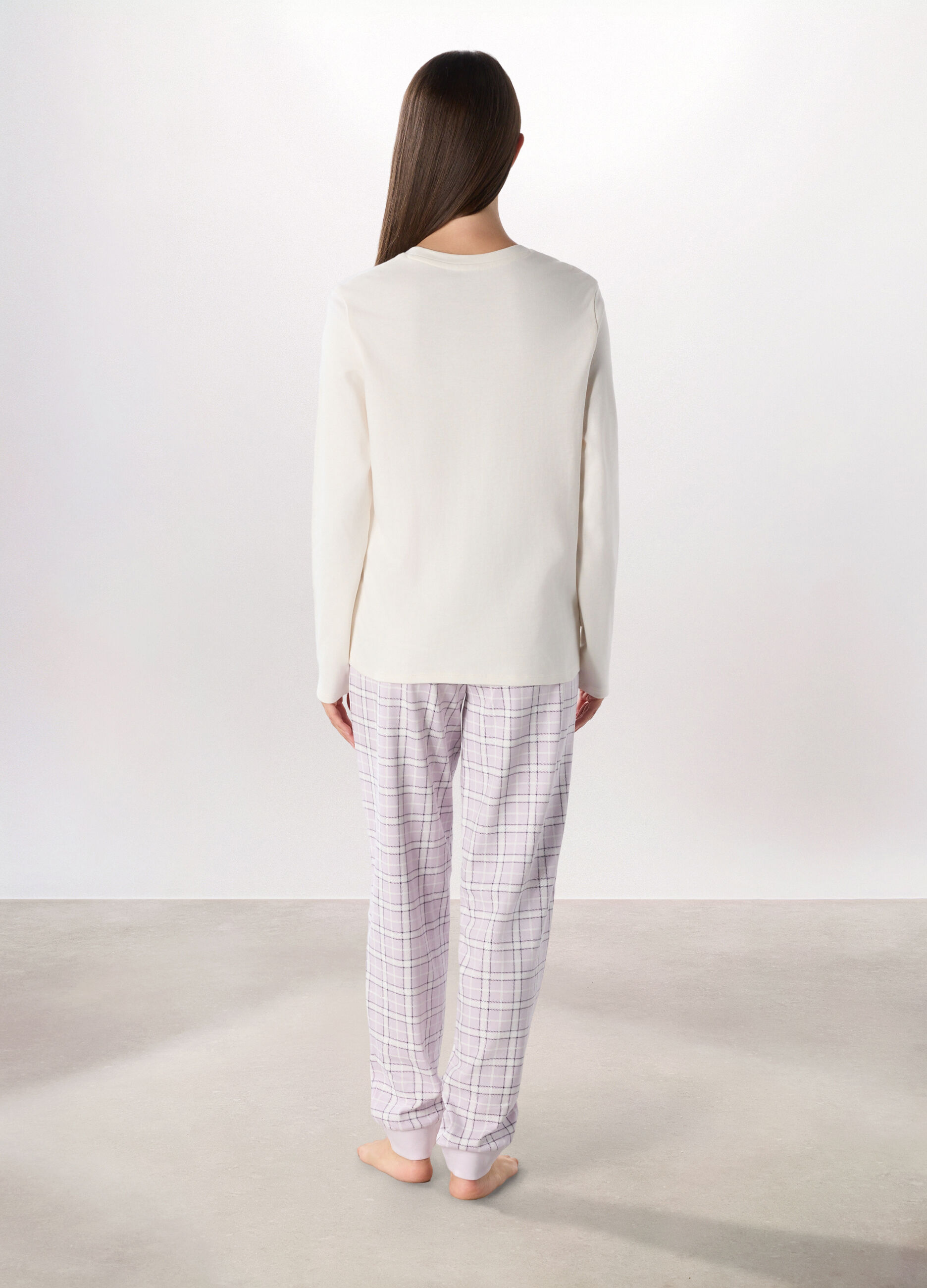 Set pigiama in interlock di puro cotone donna_1