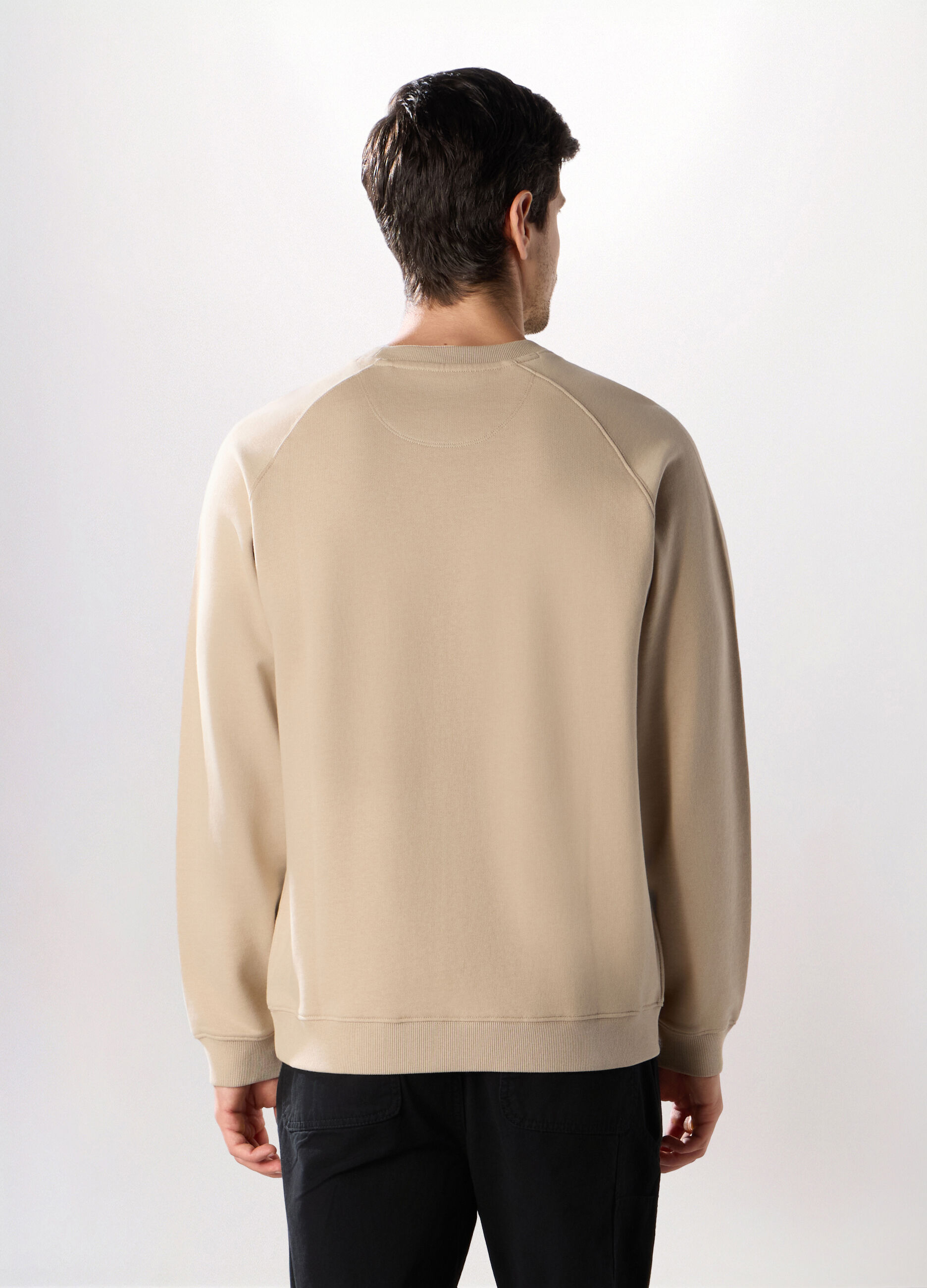 Felpa girocollo in cotone con stampa uomo_1