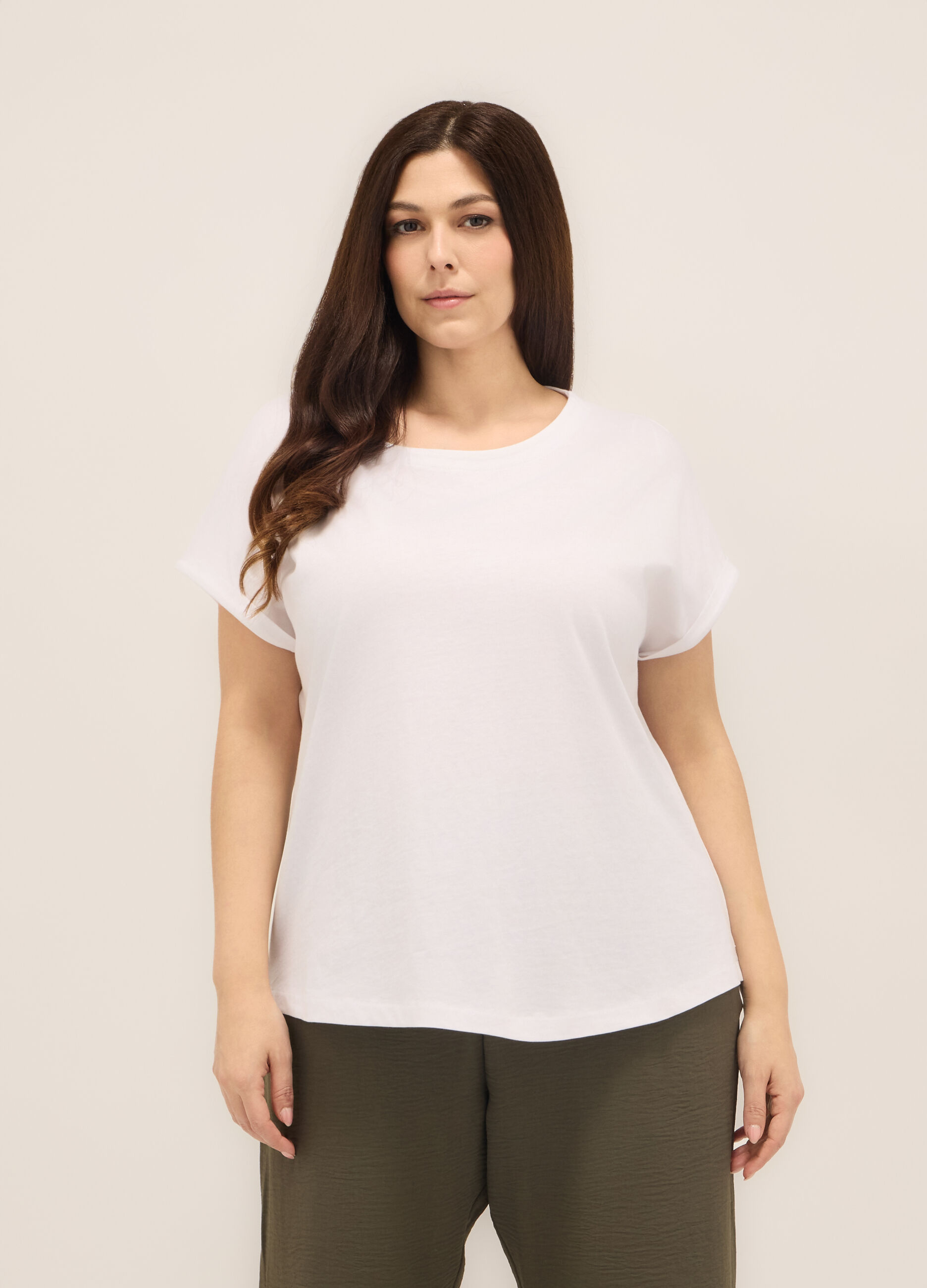 T-shirt in jersey di puro cotone donna curvy_0