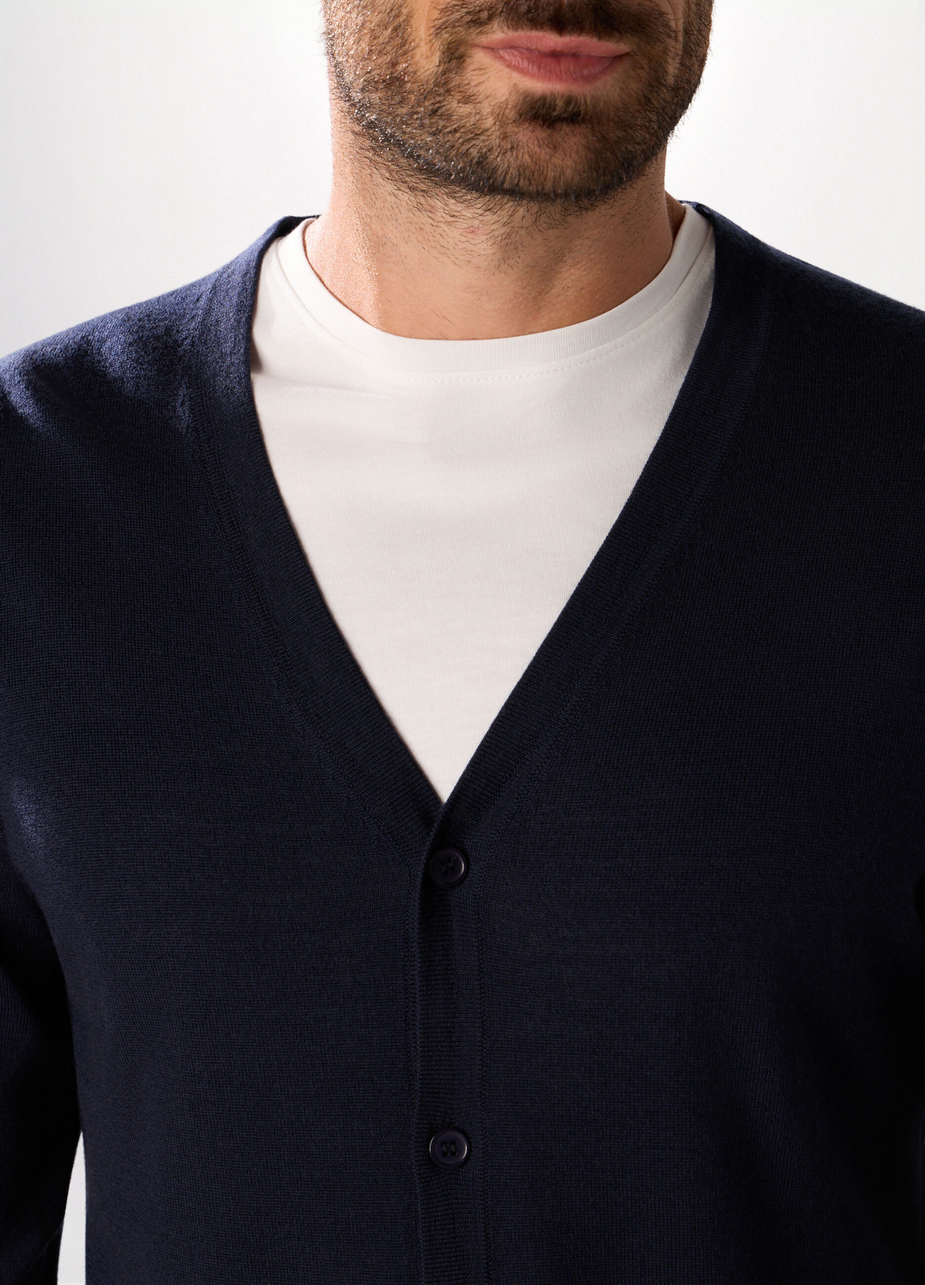 Cardigan in maglia di lana merino uomo_2