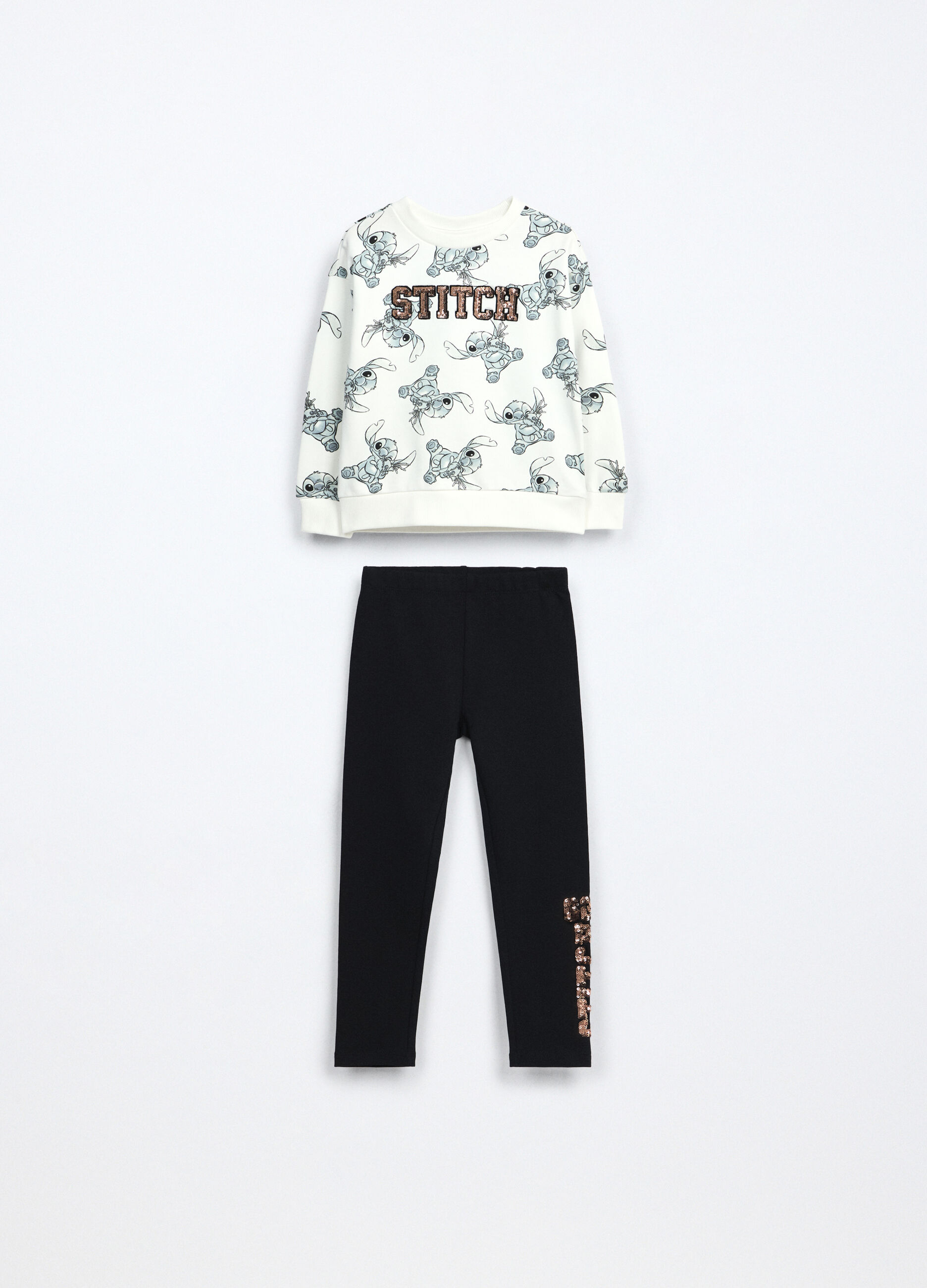 Jogging set in french terry stretch bambina_0