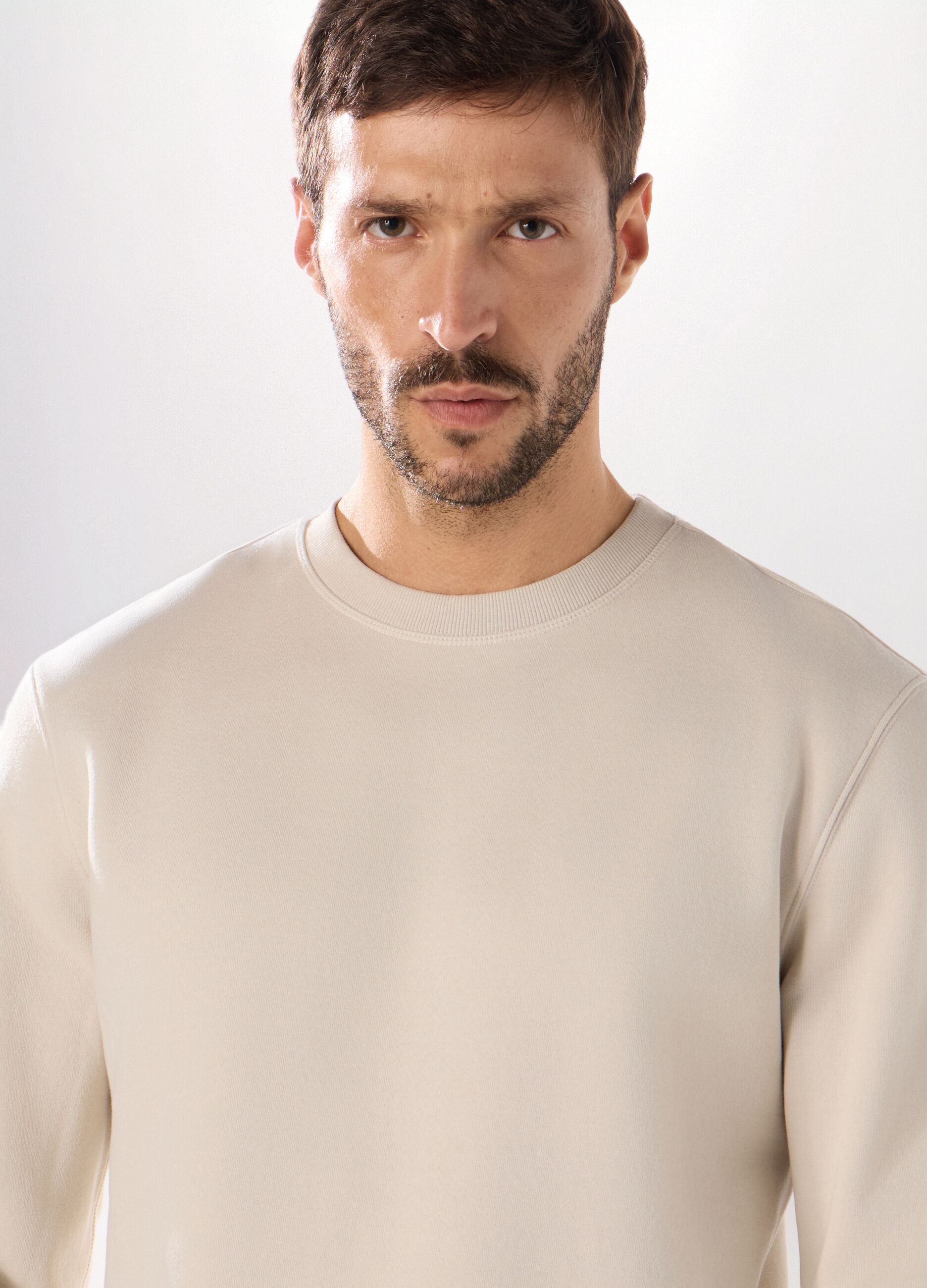 Felpa girocollo in misto cotone uomo_2