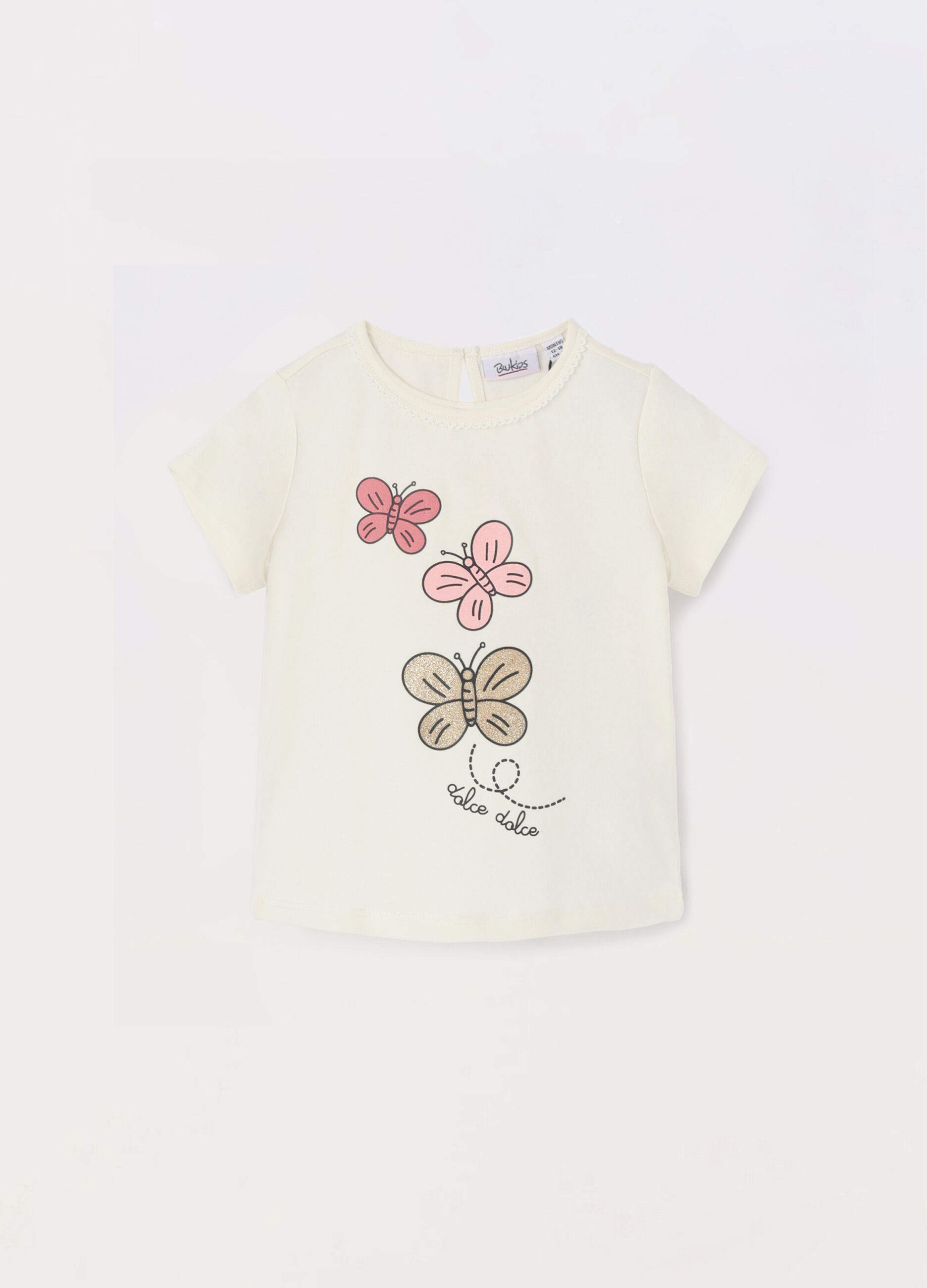 T-shirt in jersey di cotone stretch neonata_0