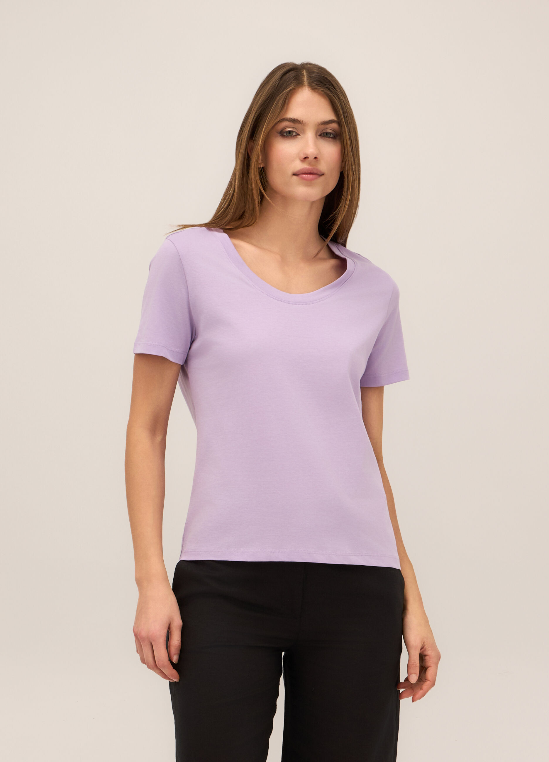 T-shirt in puro cotone donna_0