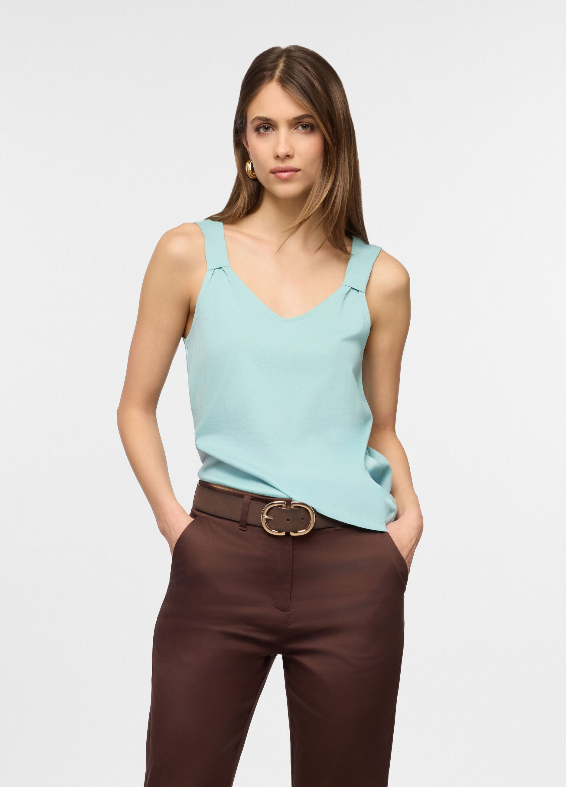 Canotta con scollo a V donna_0