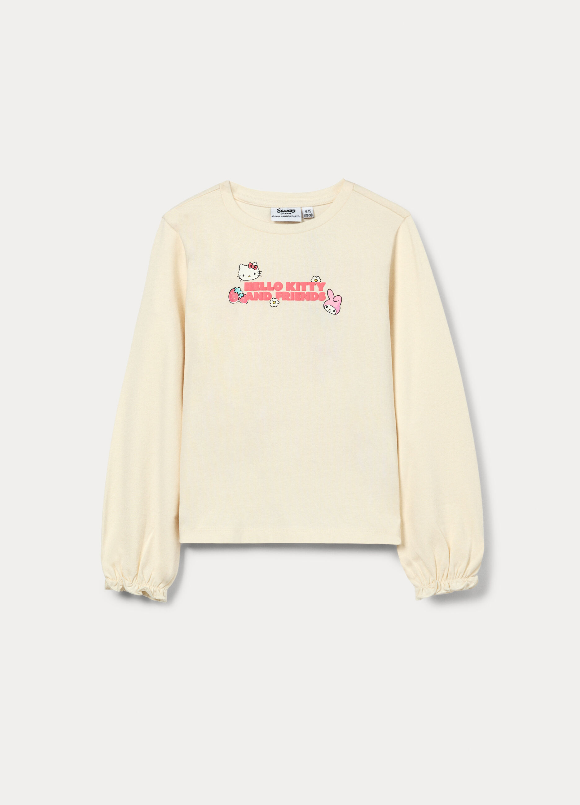 T-shirt Hello Kitty in jersey di cotone stretch bambina_0