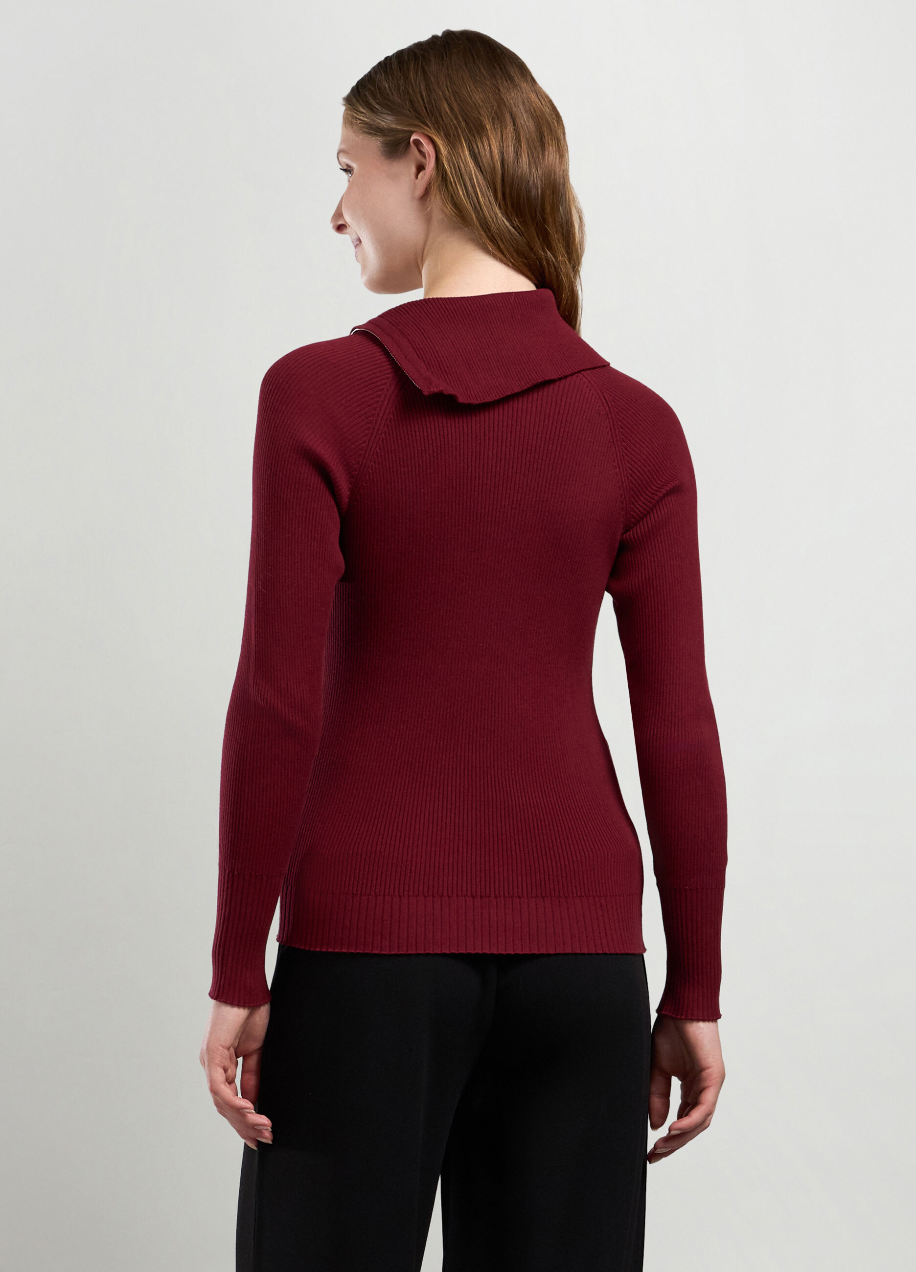 T-shirt in costina di misto cotone donna_1