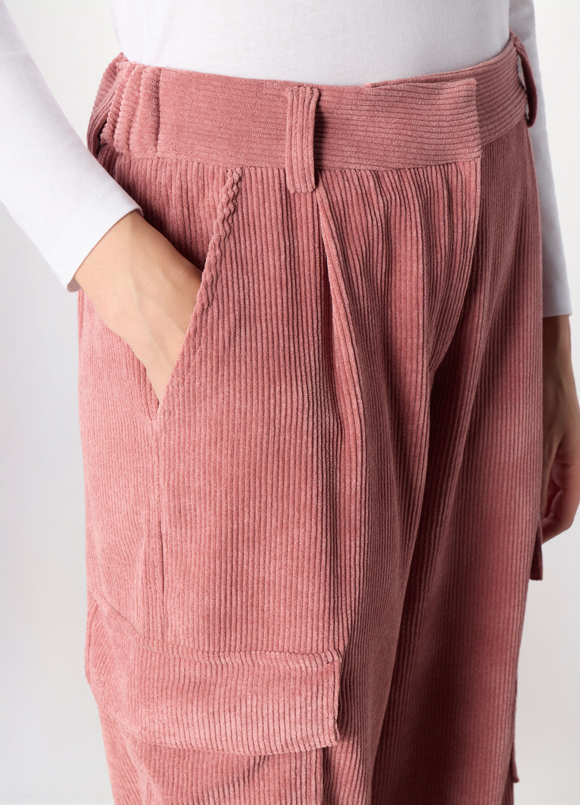 Pantalone palazzo in velluto a coste donna_2