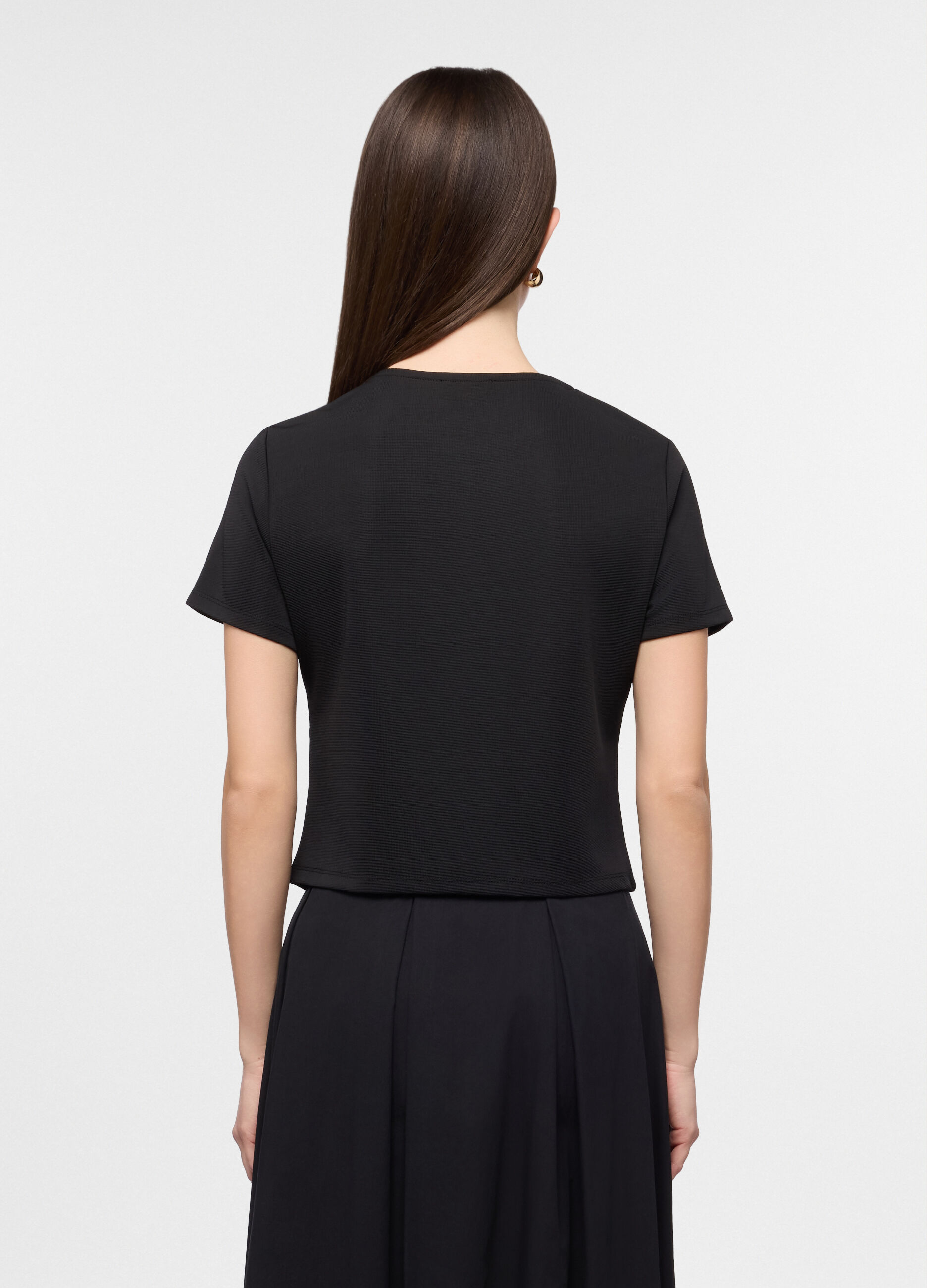 T-shirt girocollo stretch donna_1