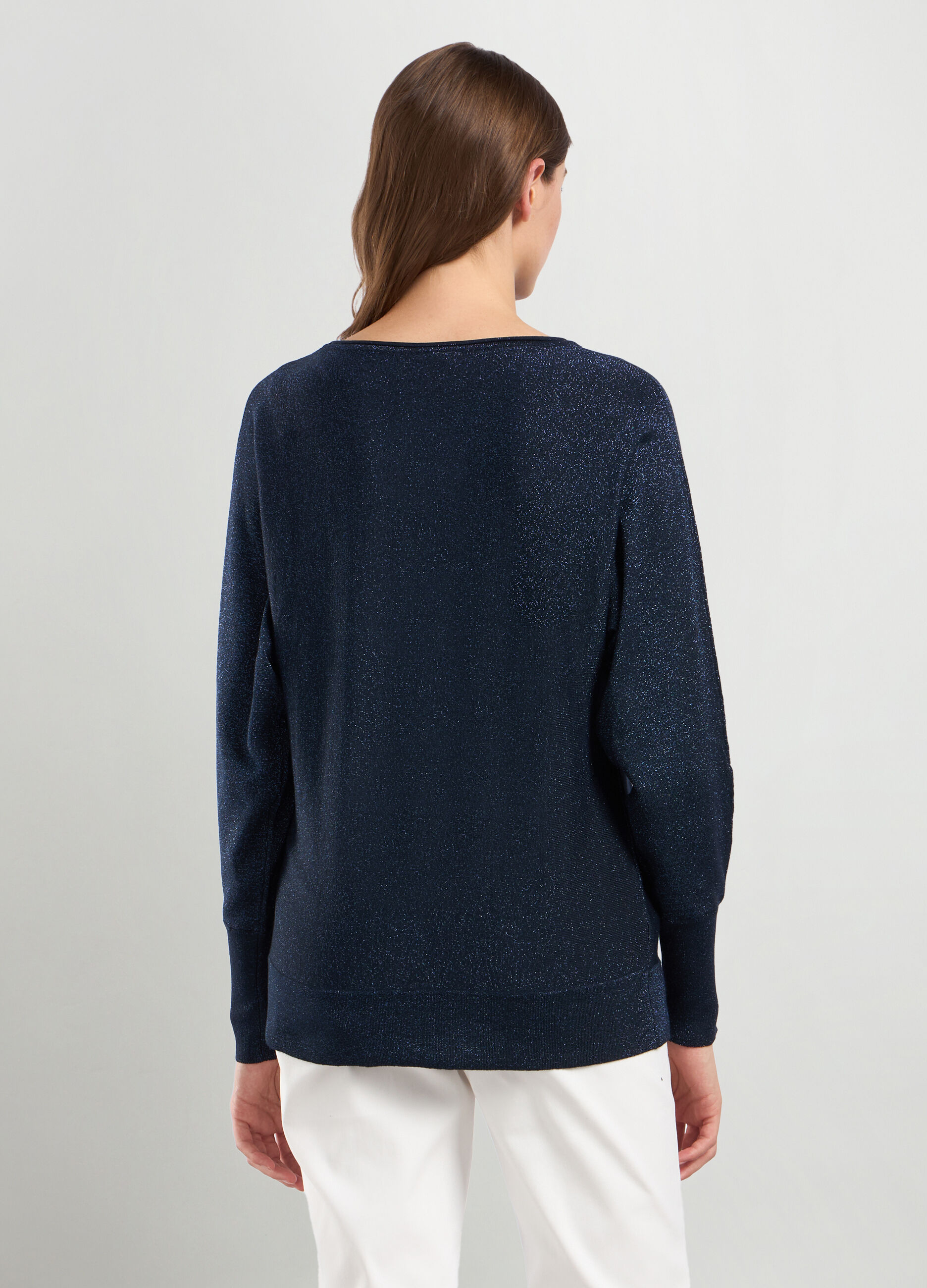 Tricot kimono in misto viscosa e filo lurex donna_1