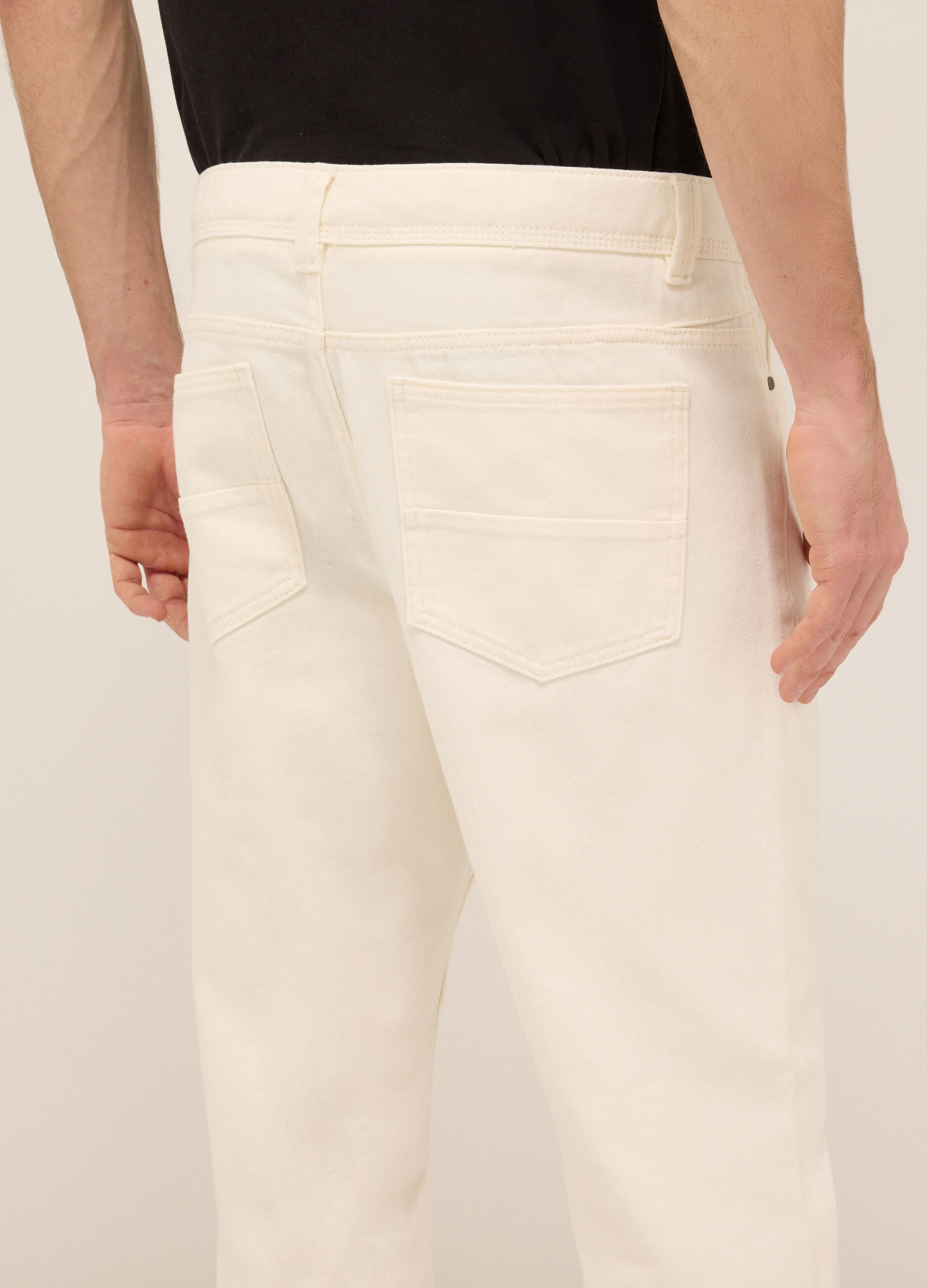 Pantalone 5 tasche in twill di cotone uomo