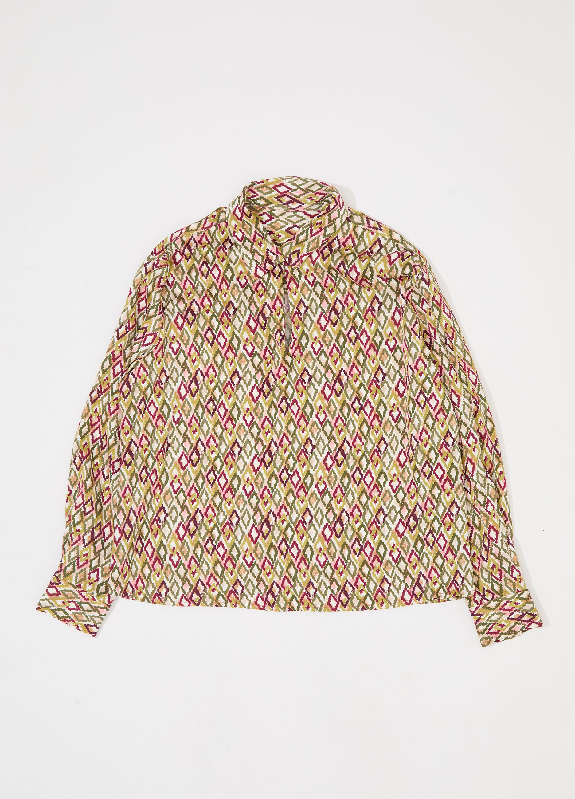 Camicia in viscosa satin in fantasia donna_4