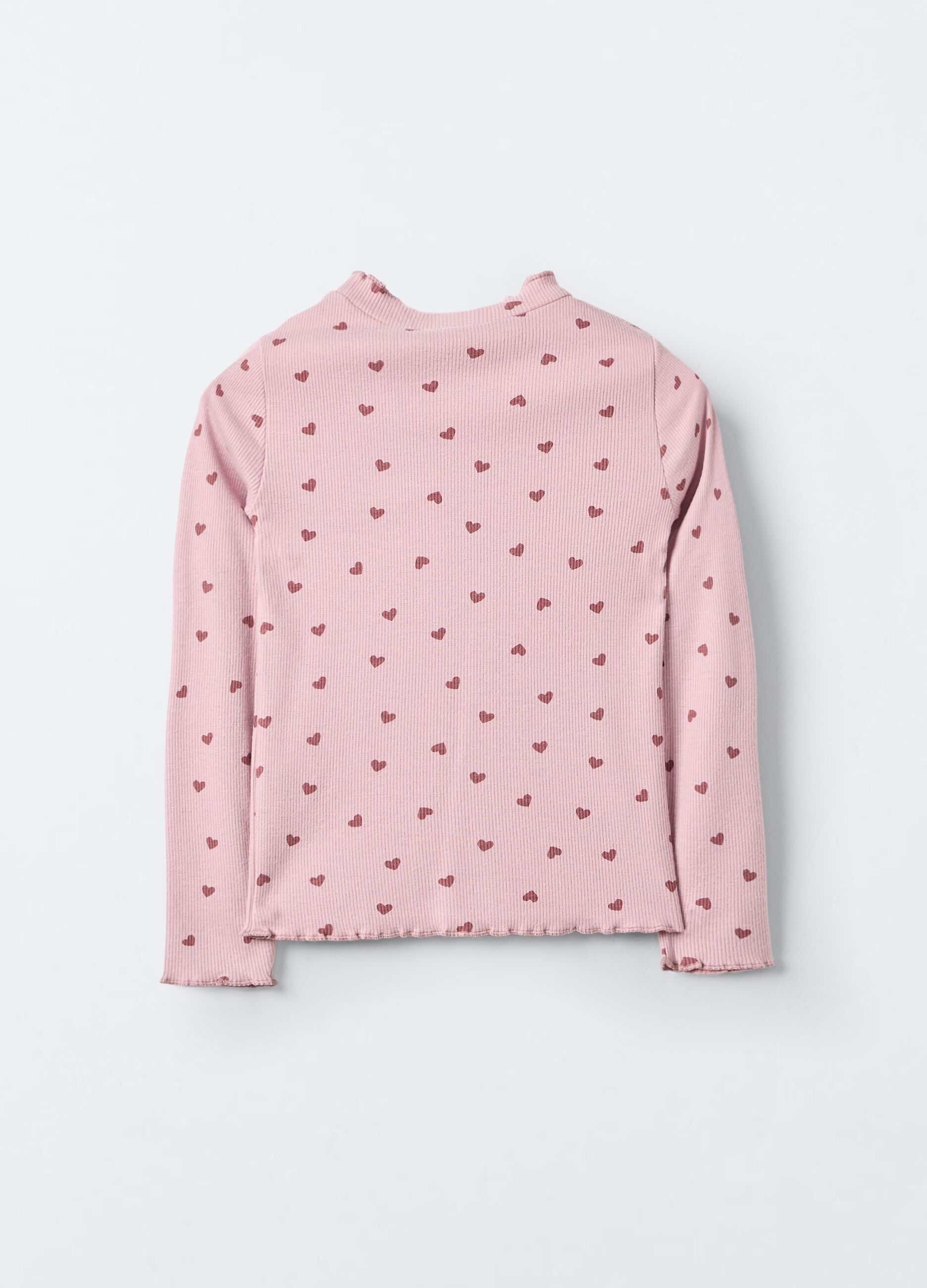 T-shirt Slim Fit in costina misto viscosa stretch bambina_1