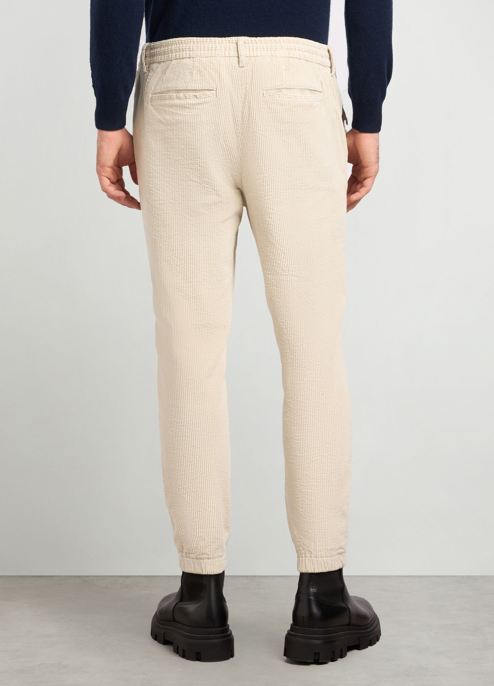 Pantaloni joggers in velluto a coste di cotone stretch uomo_1