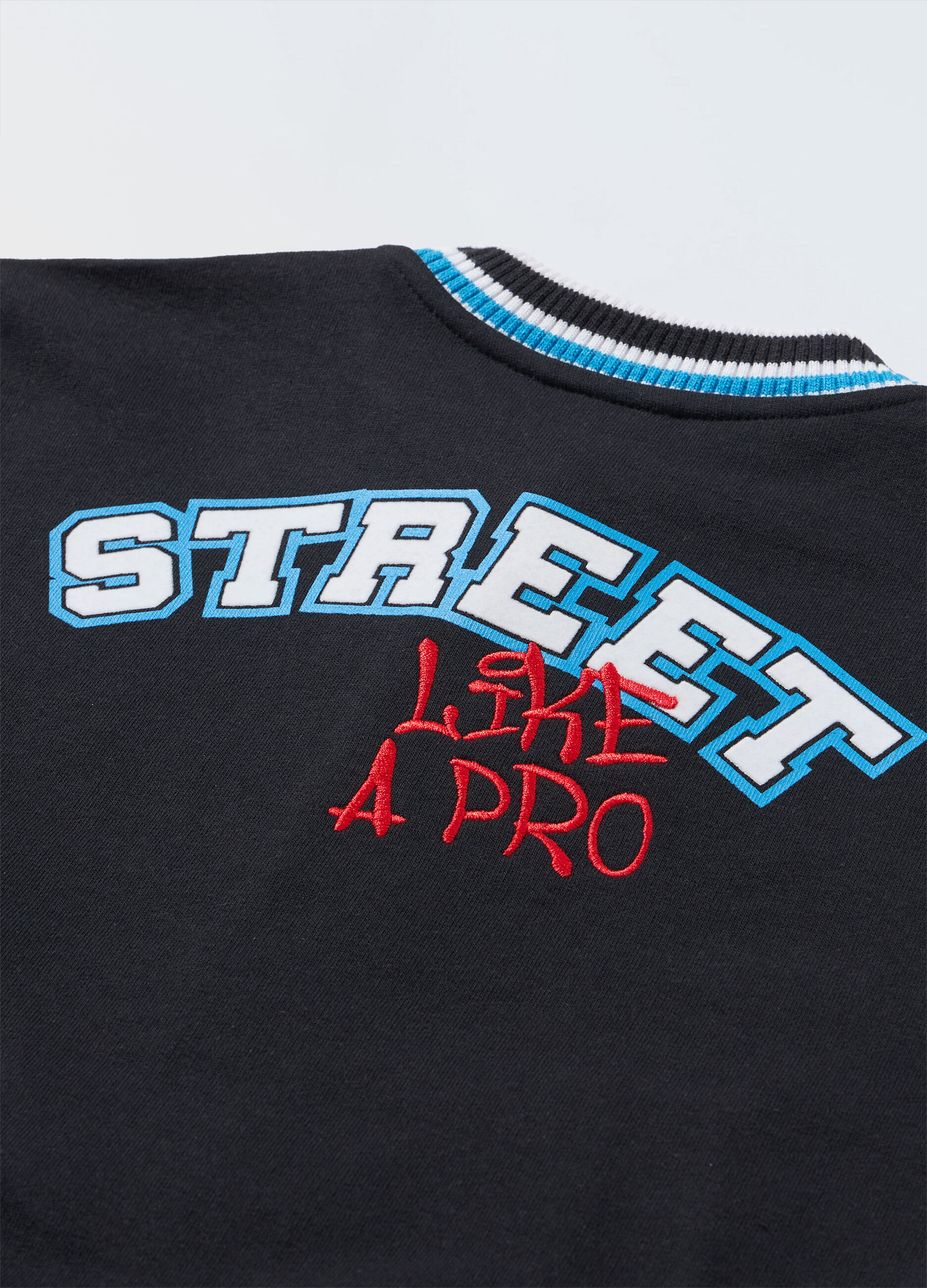 Felpa varsity in french terry di puro cotone bambino_1