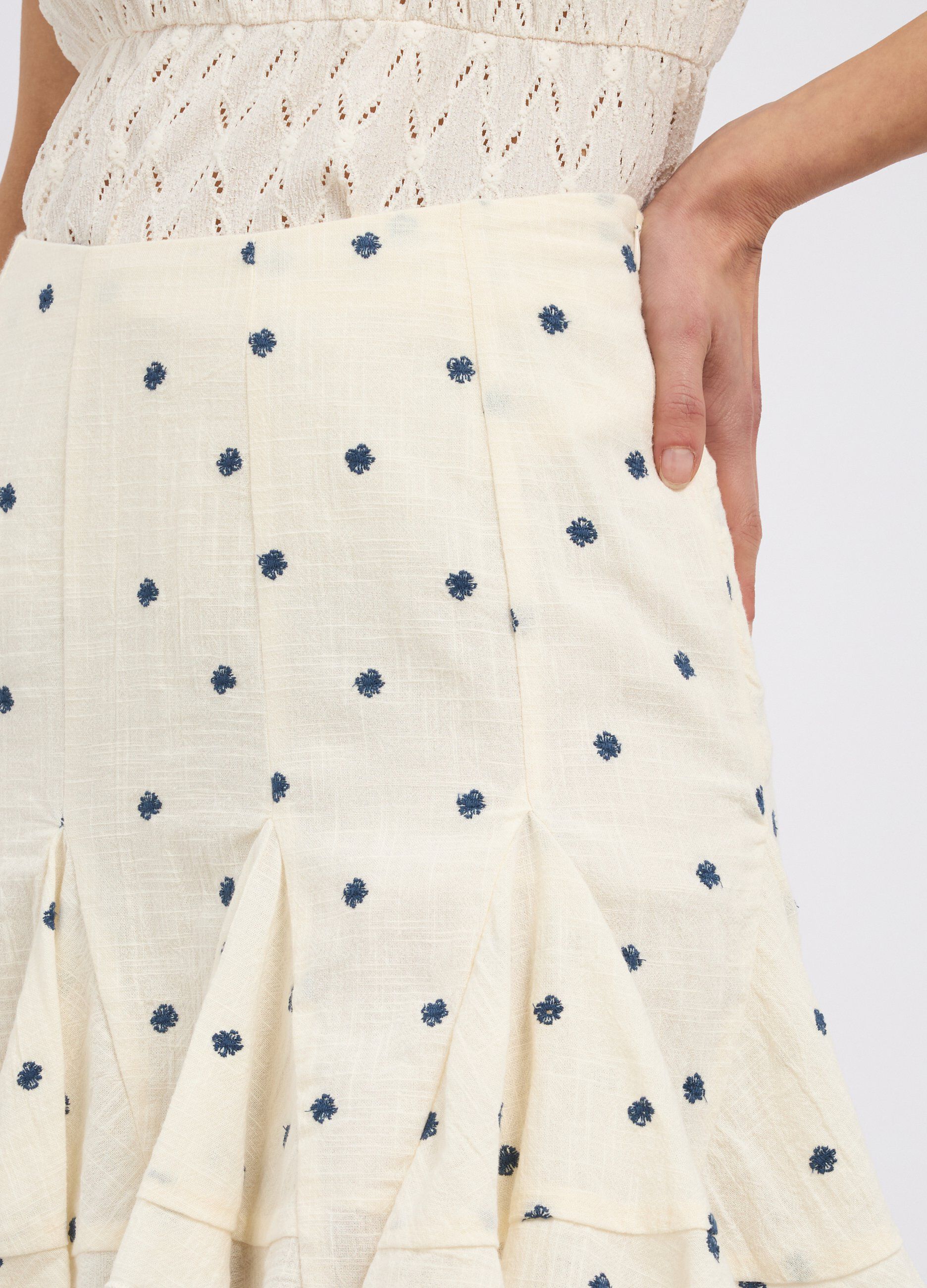 Minigonna in puro cotone con ricami donna_2