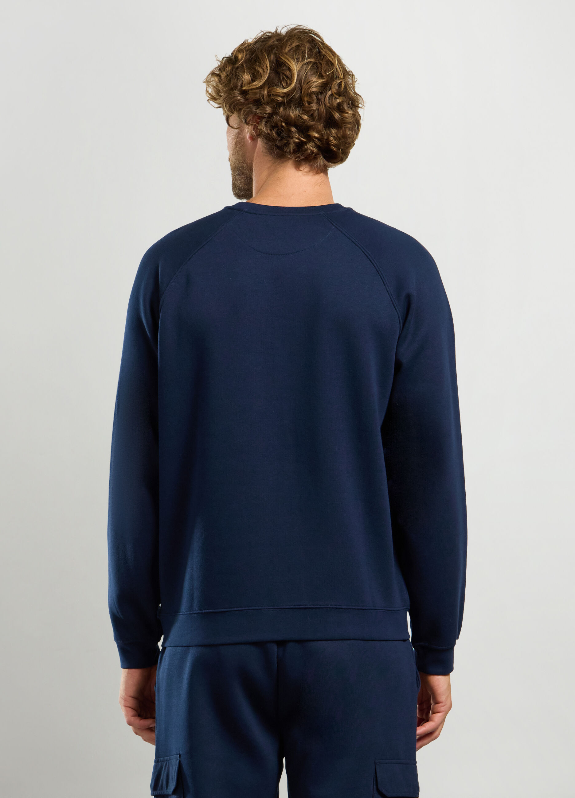 Felpa girocollo in misto cotone uomo_1