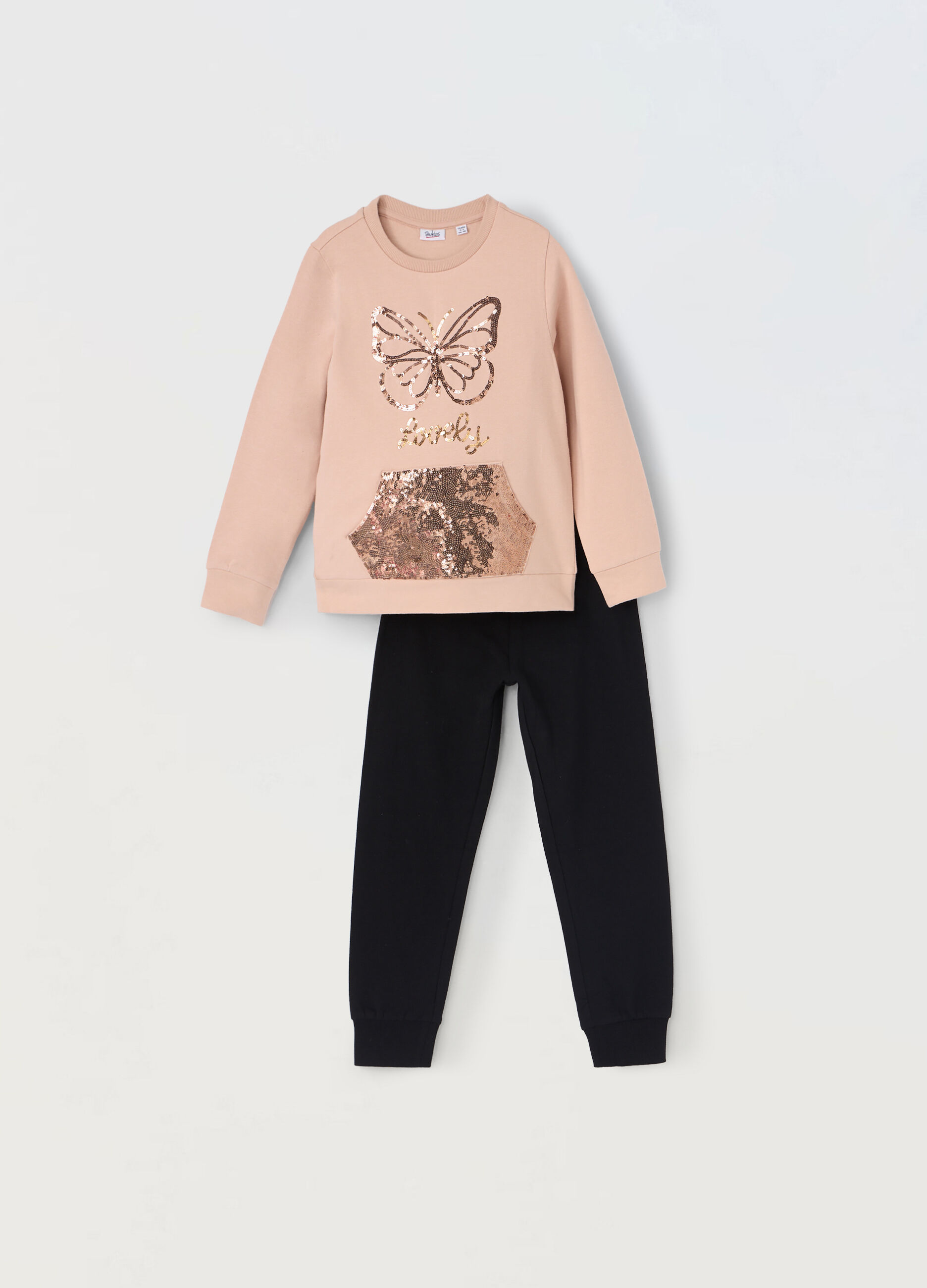 Jogging set in cotone stretch bambina_0
