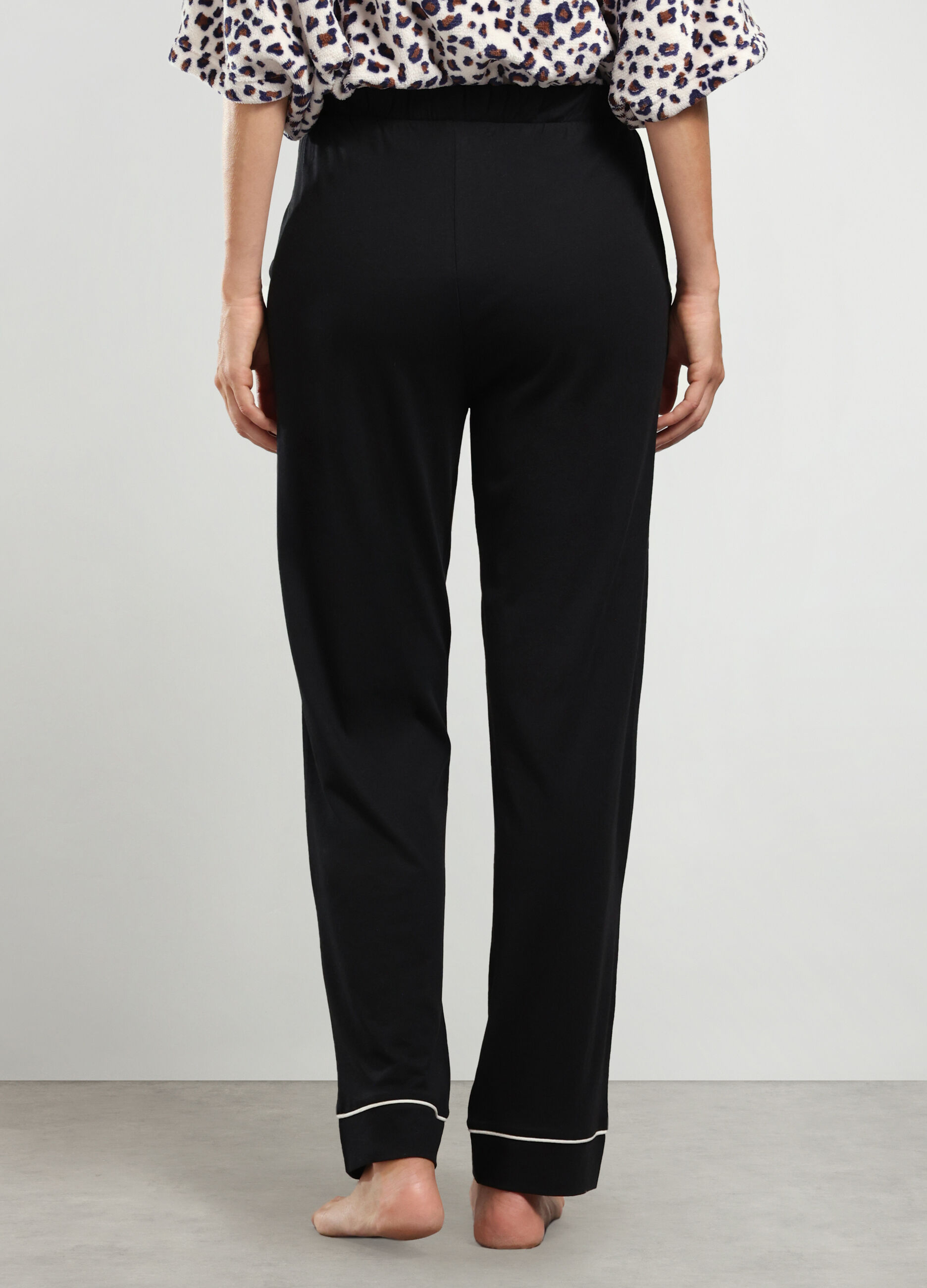 Pantaloni lunghi pigiama in misto cotone donna_1