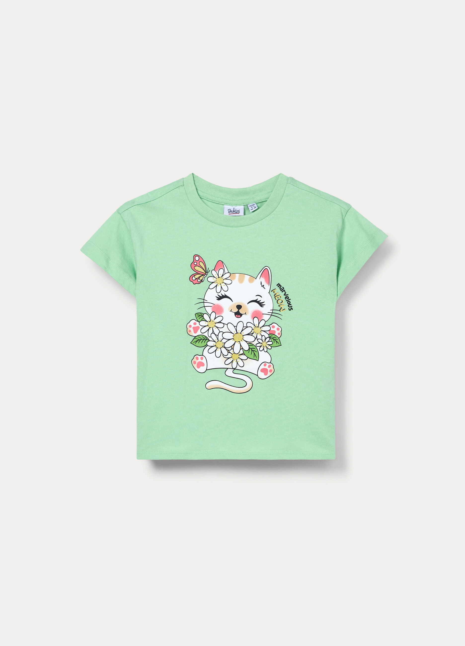 T-shirt in jersey di puro cotone bambina_0