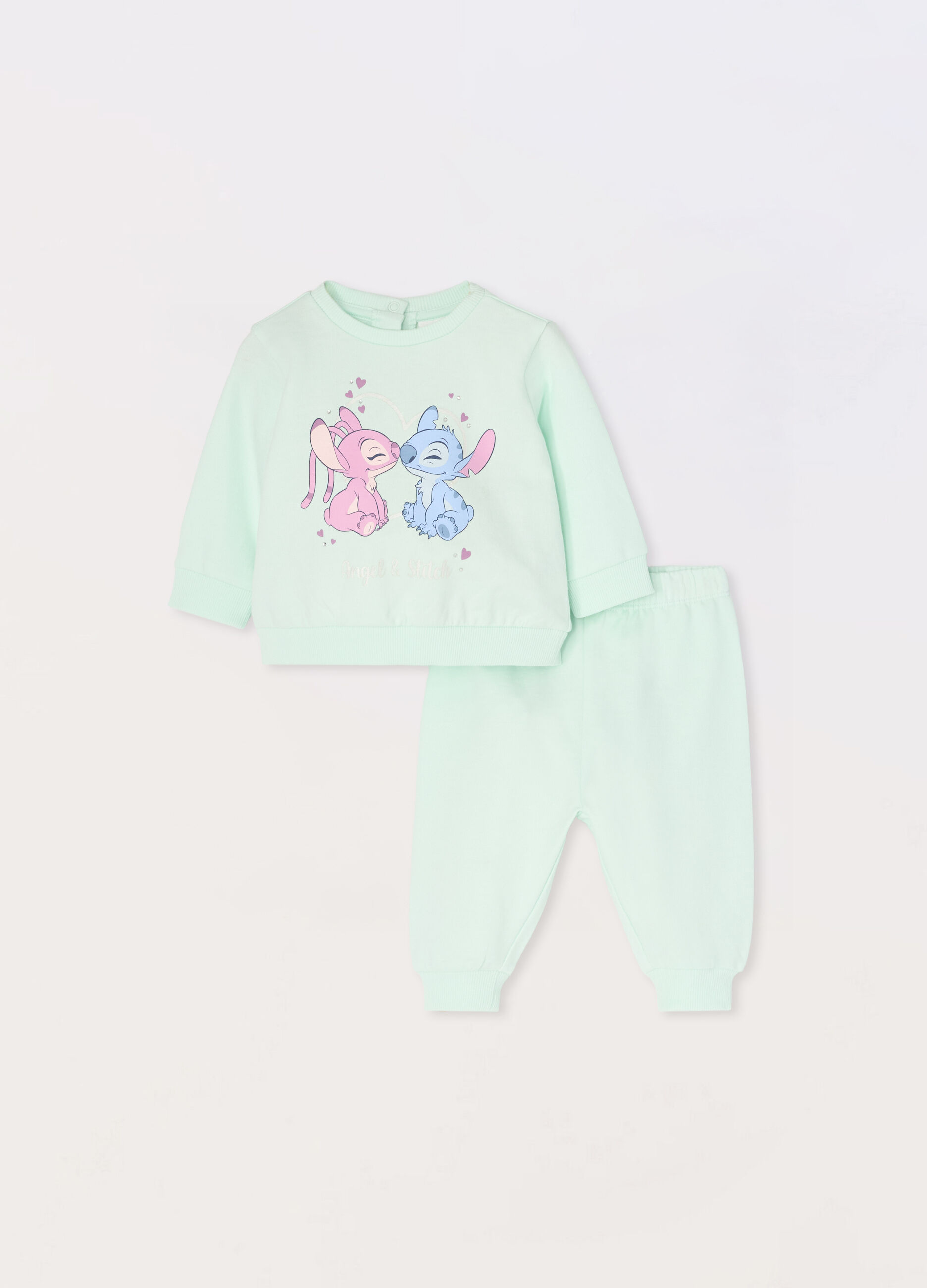 Jogging set in french terry di puro cotone neonata_0