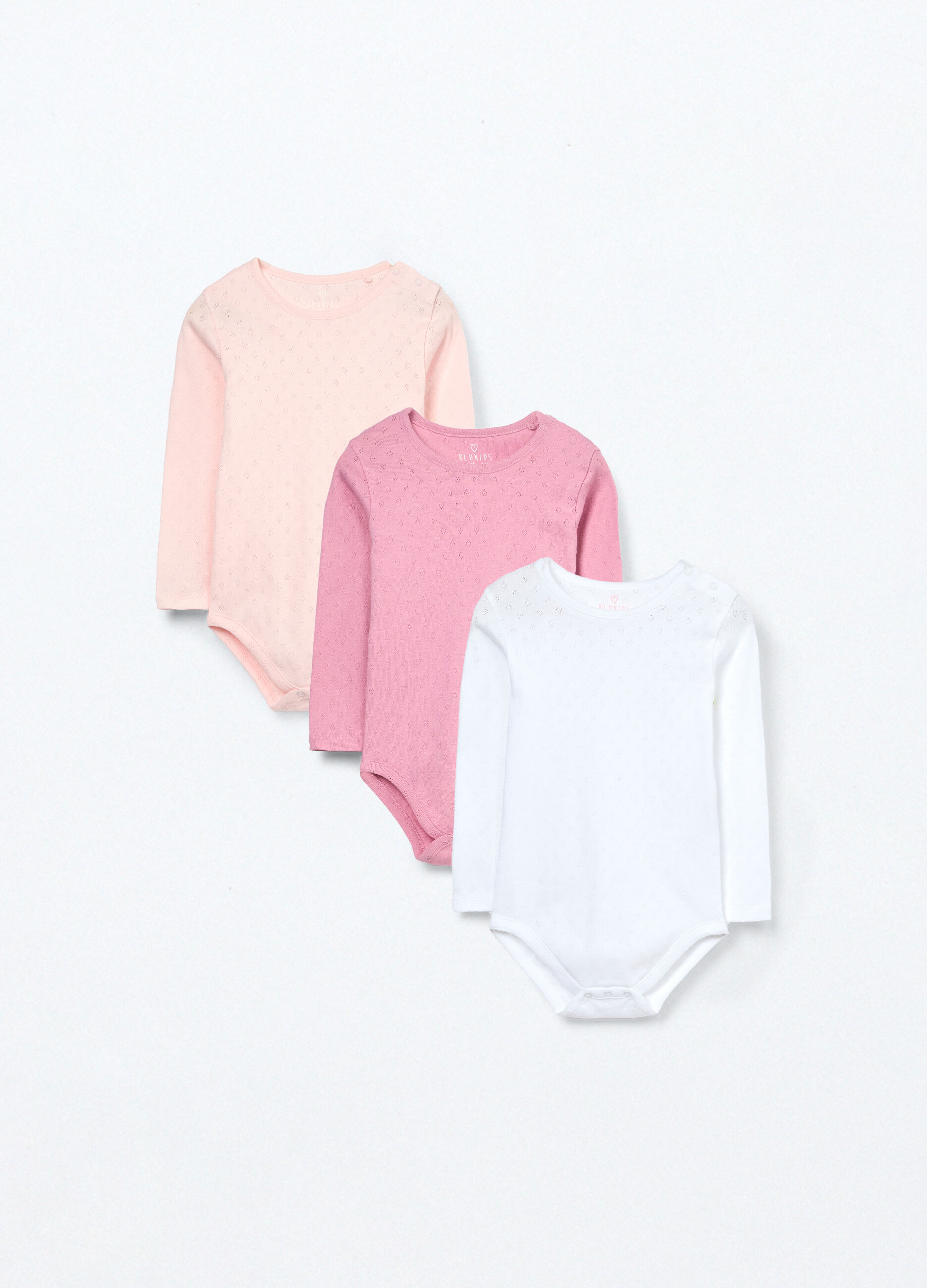 Pack 3 body in puro cotone pointelle neonata_0