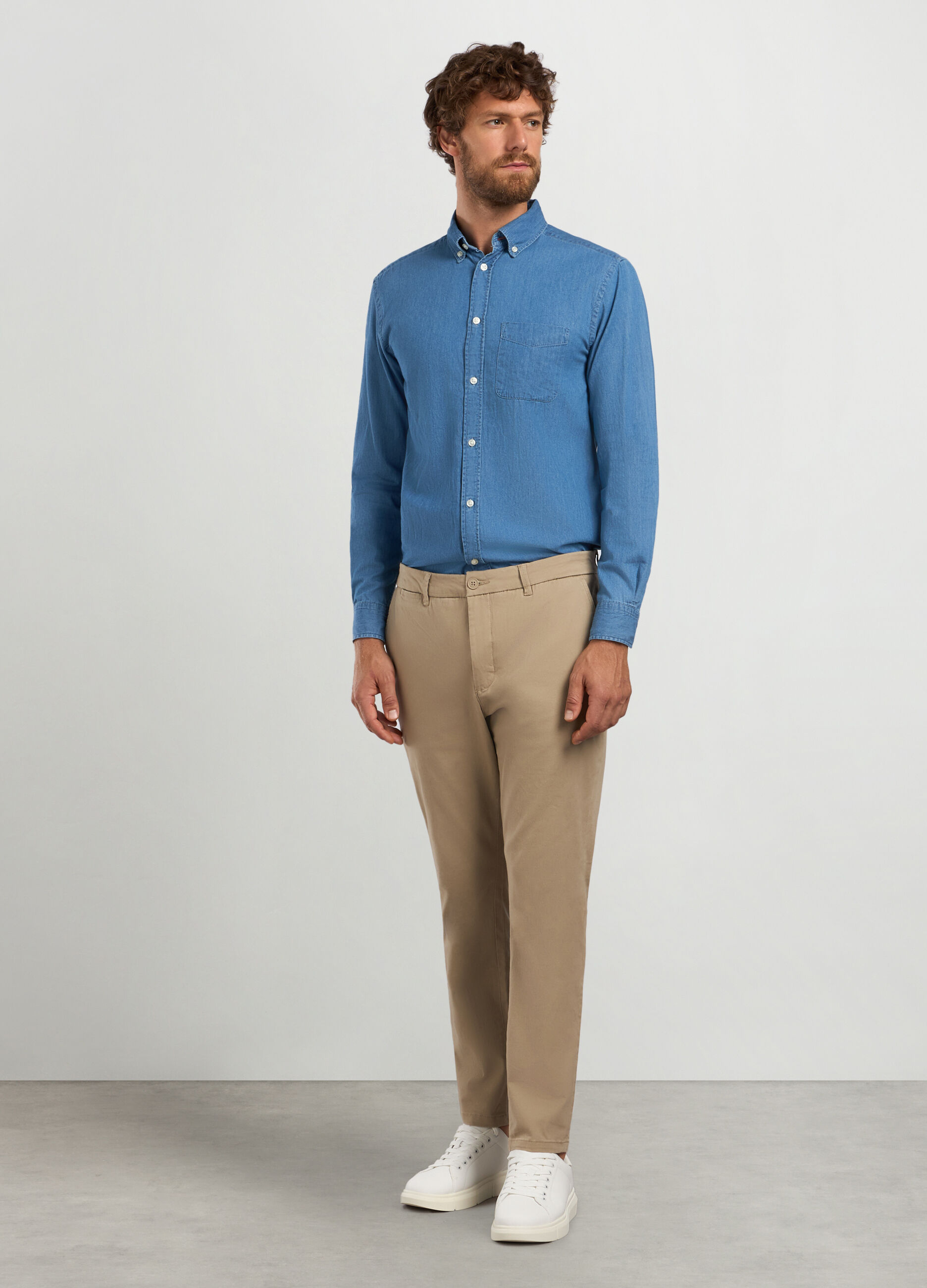 Pantaloni chino carrot fit in twill stretch uomo_0