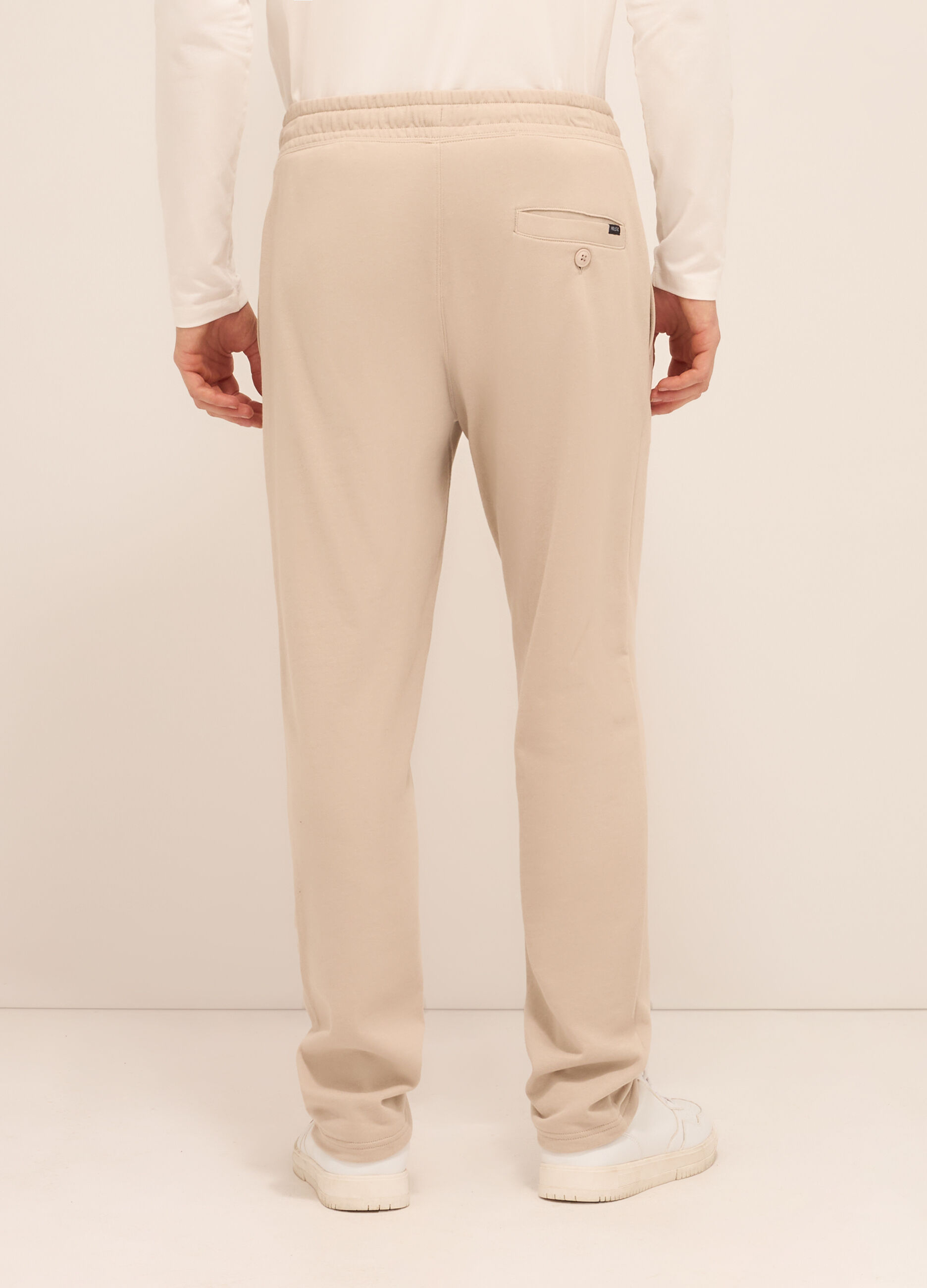 Jogger con coulisse in puro cotone uomo