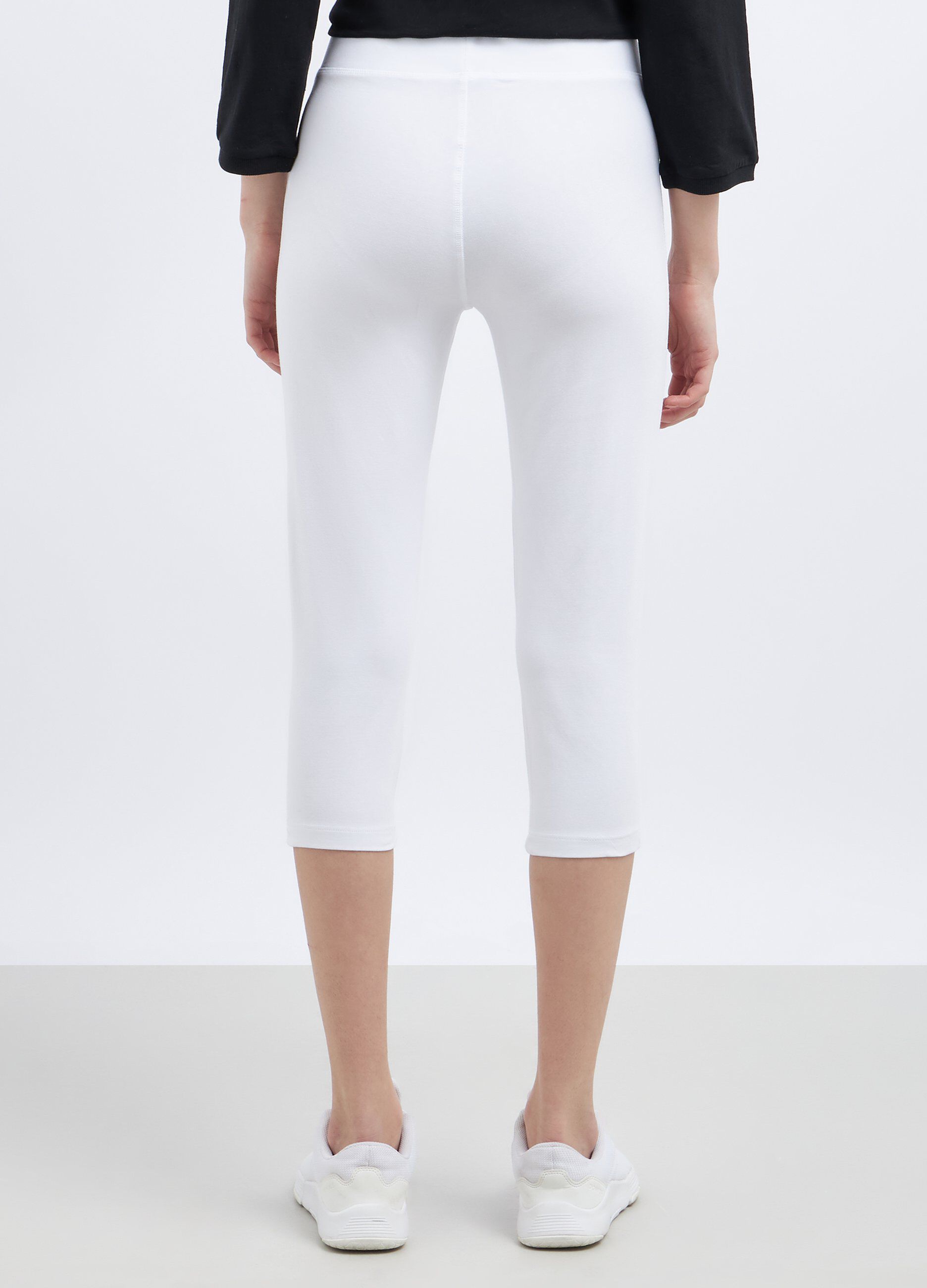 Leggings capri in cotone stretch donna_1