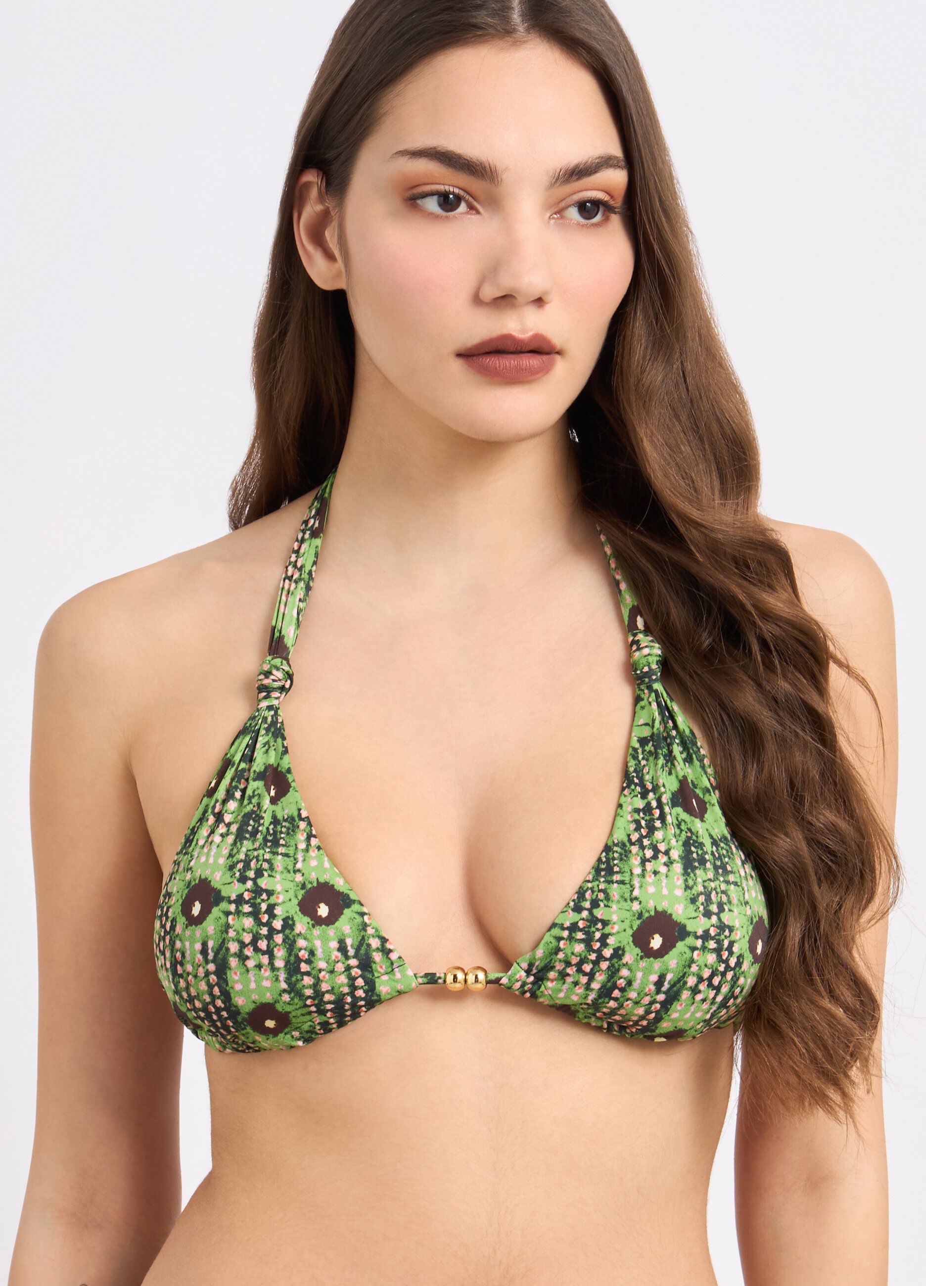 Top bikini triangolo con stampa donna_2