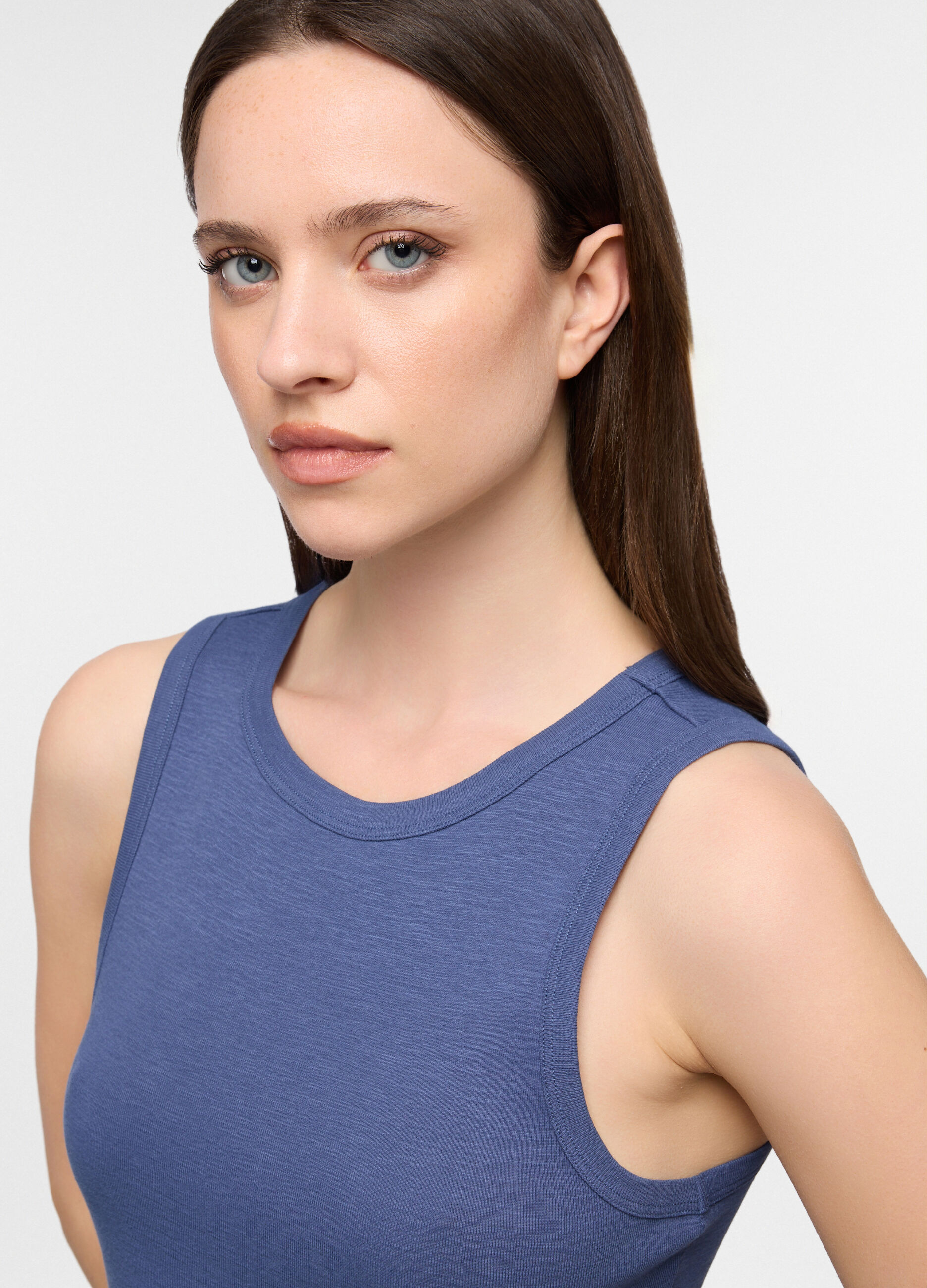 Top pigiama smanicato in puro cotone donna_2