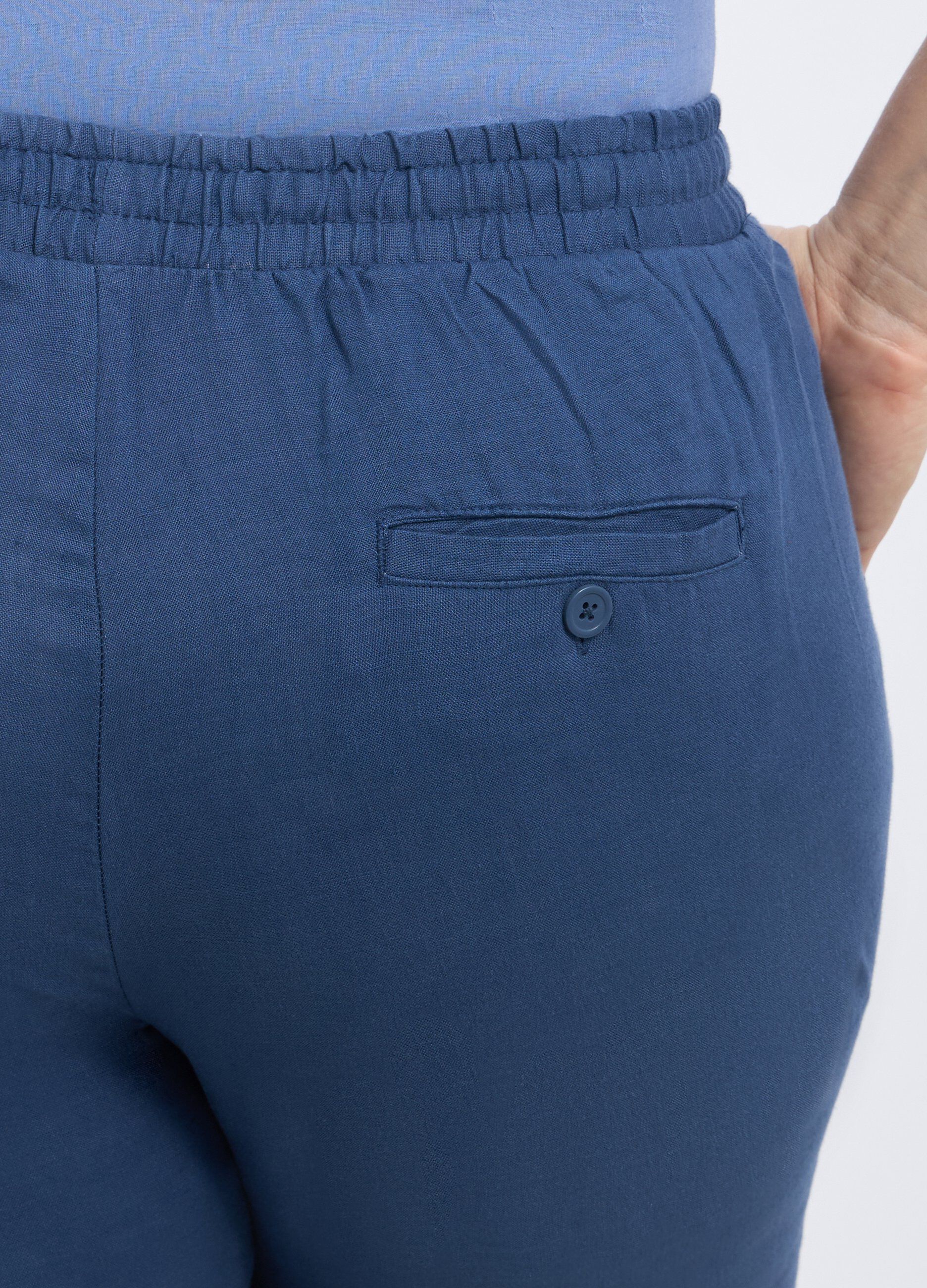Pantaloni capri in puro lino donna curvy_2