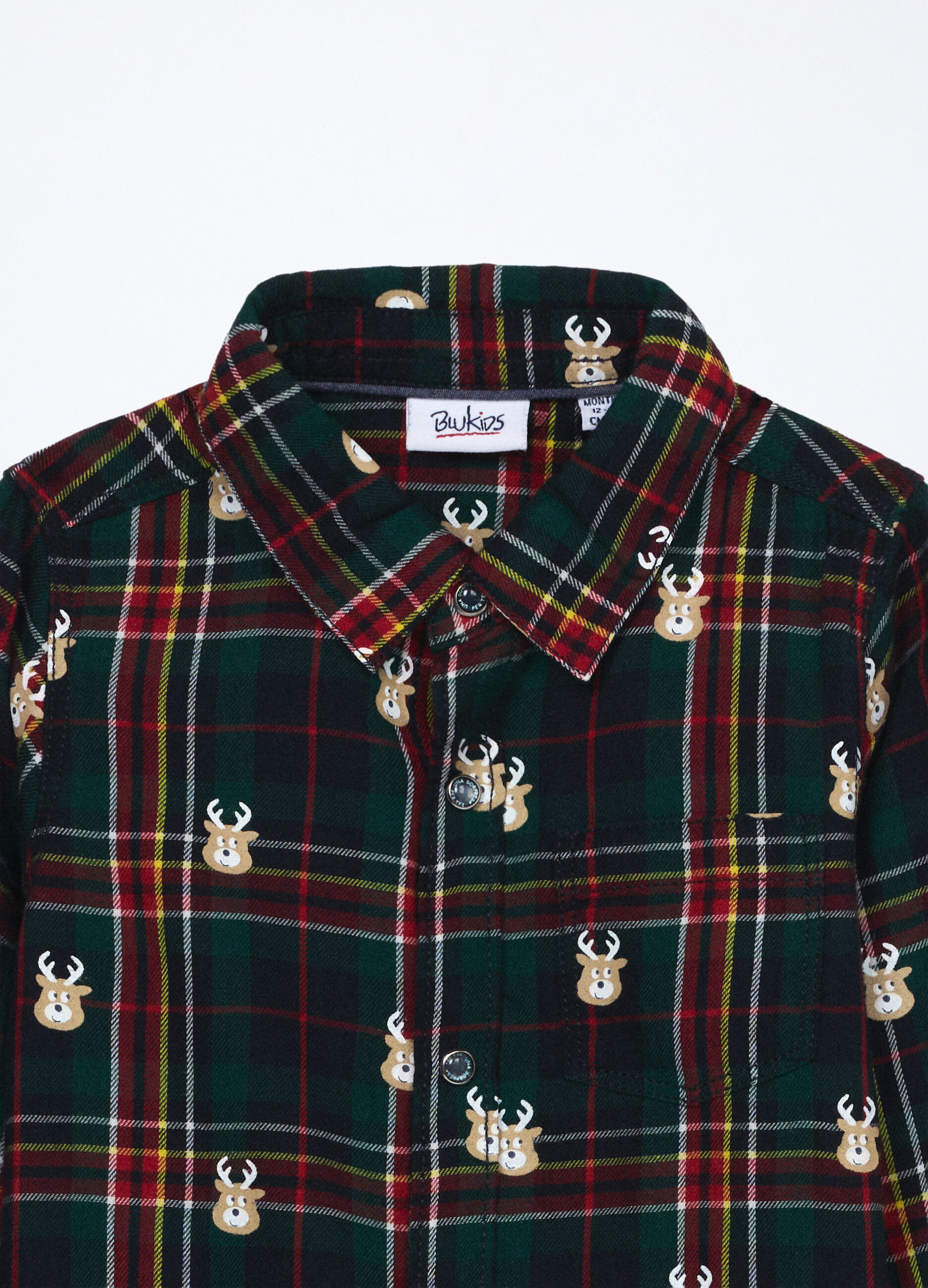 Camicia a quadri in puro cotone neonato_2