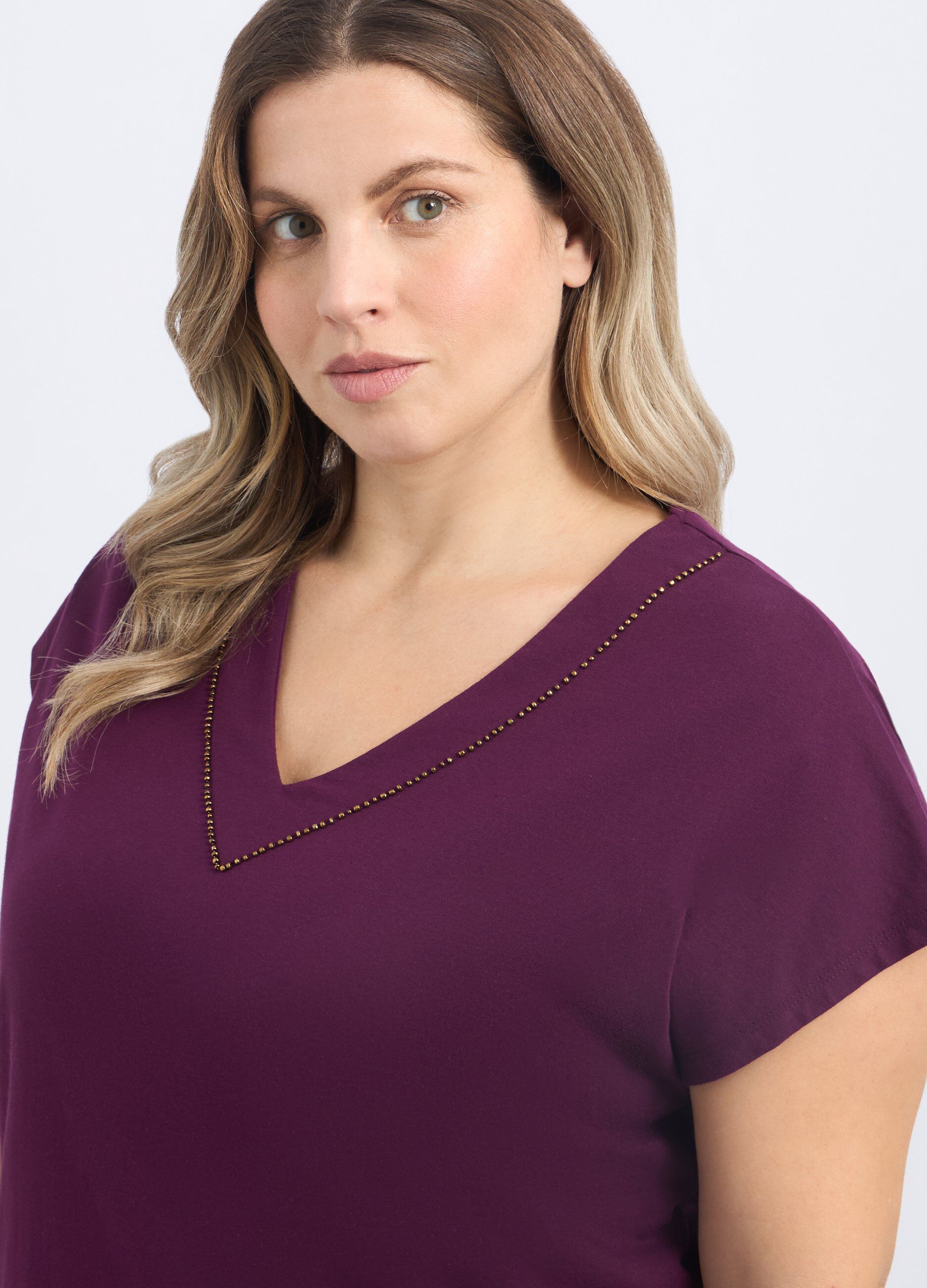 T-shirt in puro cotone a maniche corte donna curvy_2