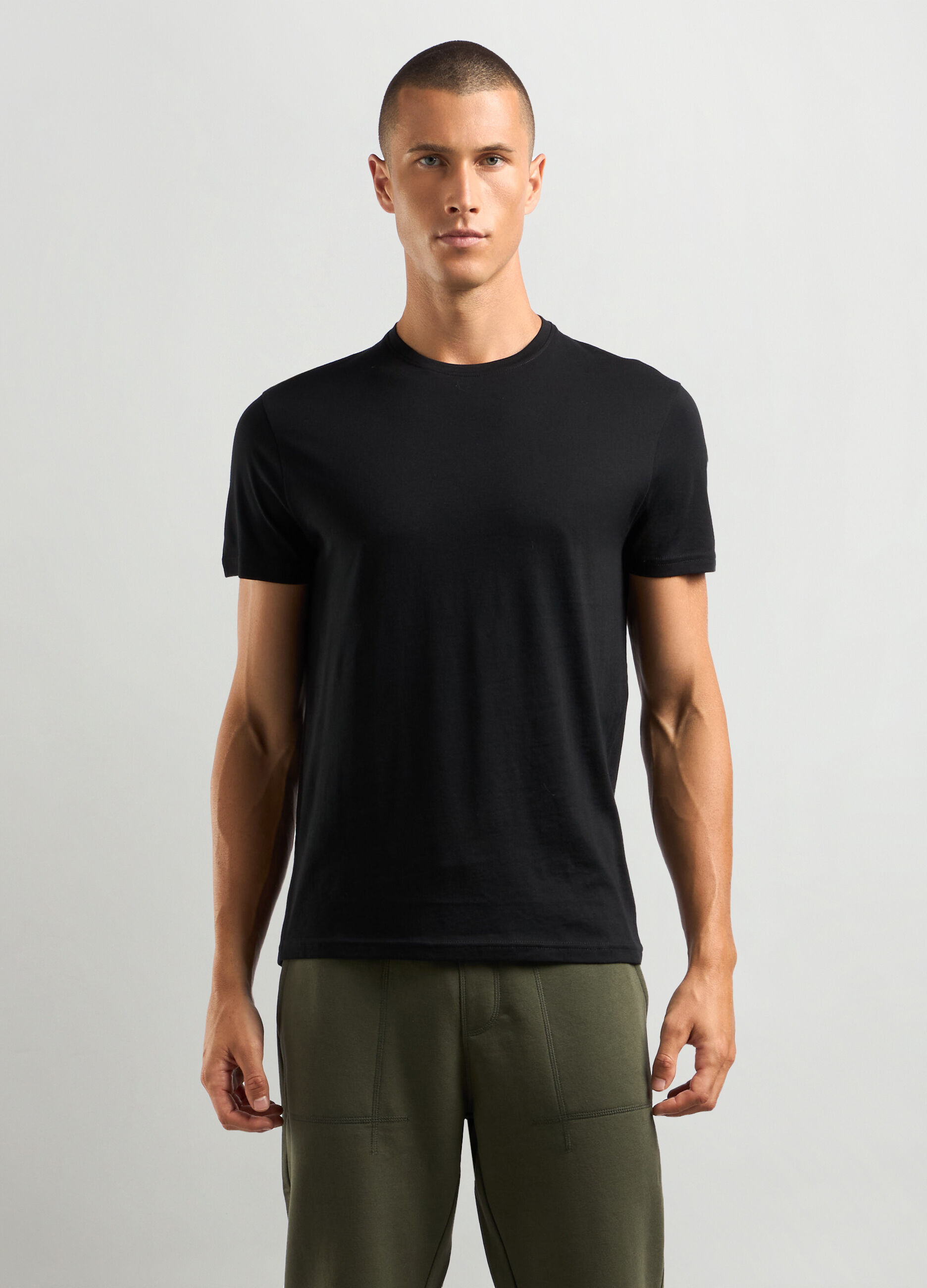T-shirt girocollo in puro cotone uomo_0
