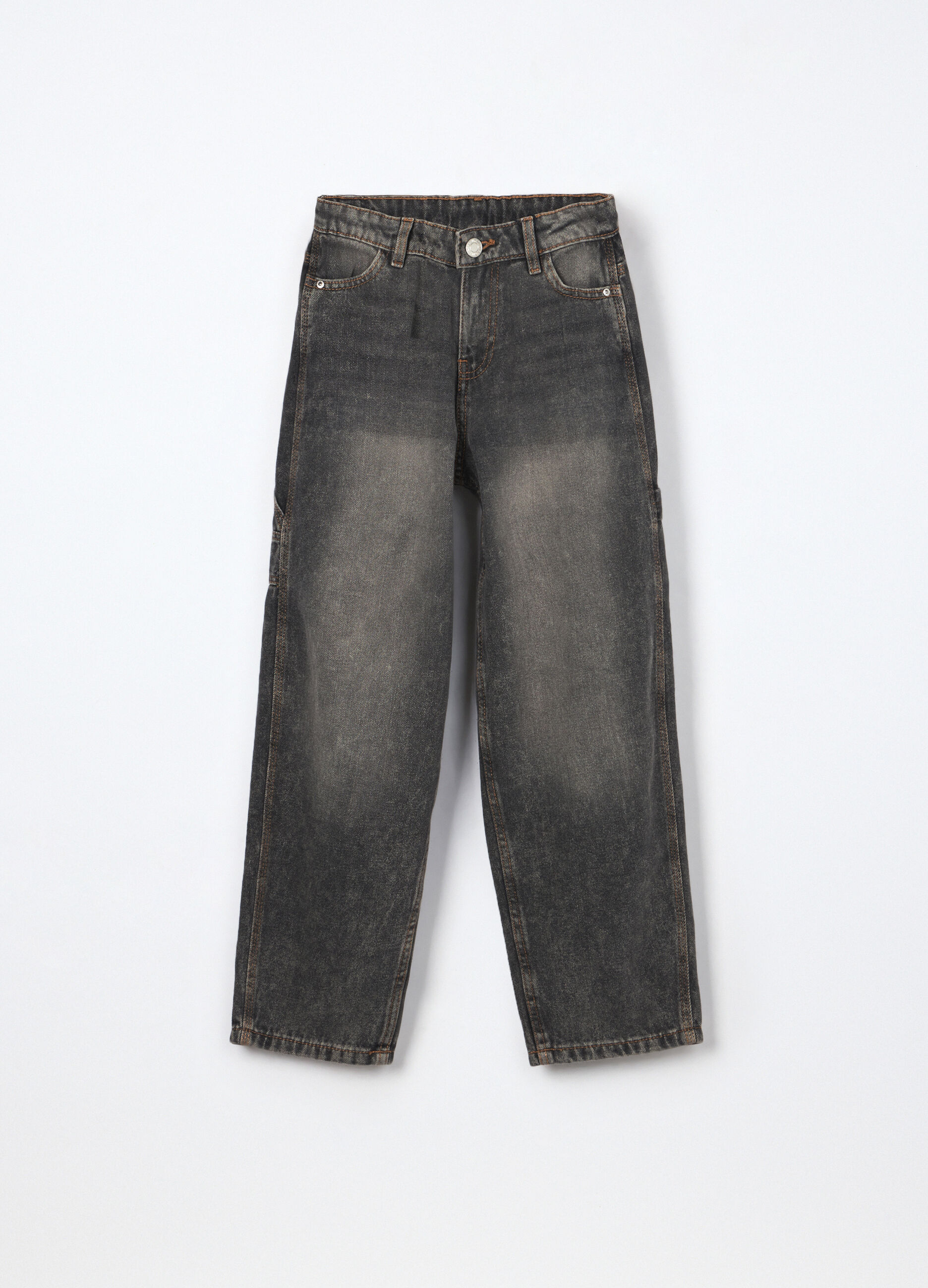 Pantaloni in denim di misto cotone stretch ragazza_0