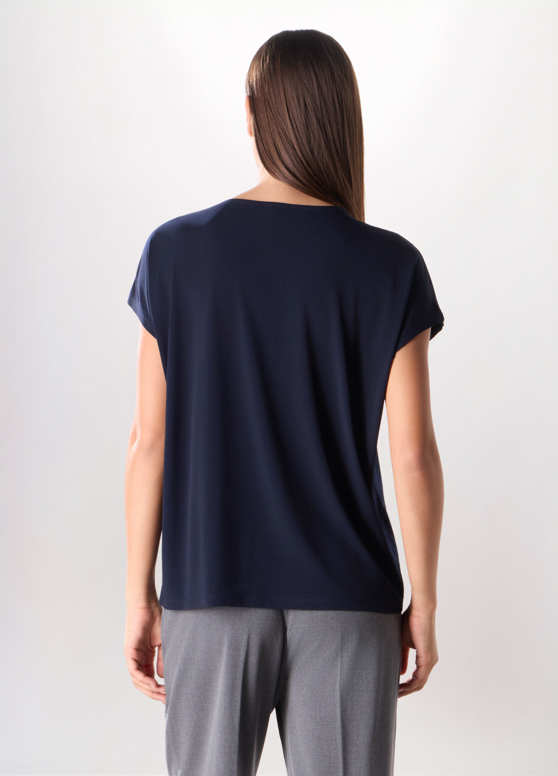 T-shirt in tessuto stretch donna_1