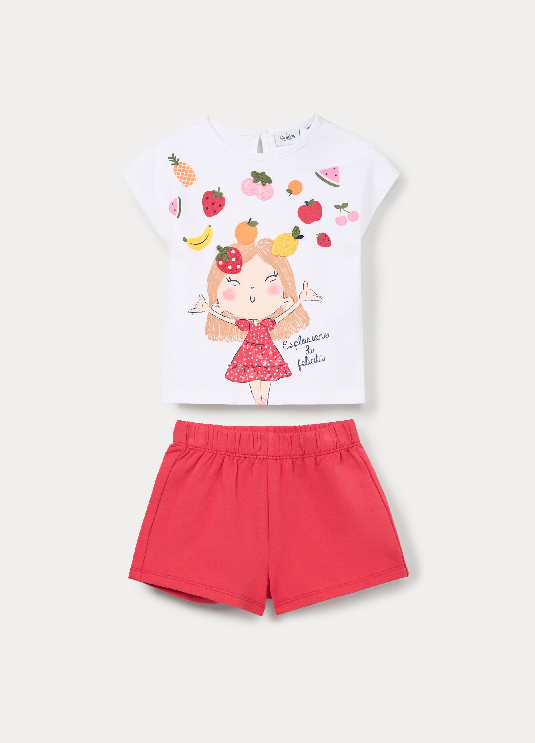 Jogging set in jersey di cotone stretch bimba_0