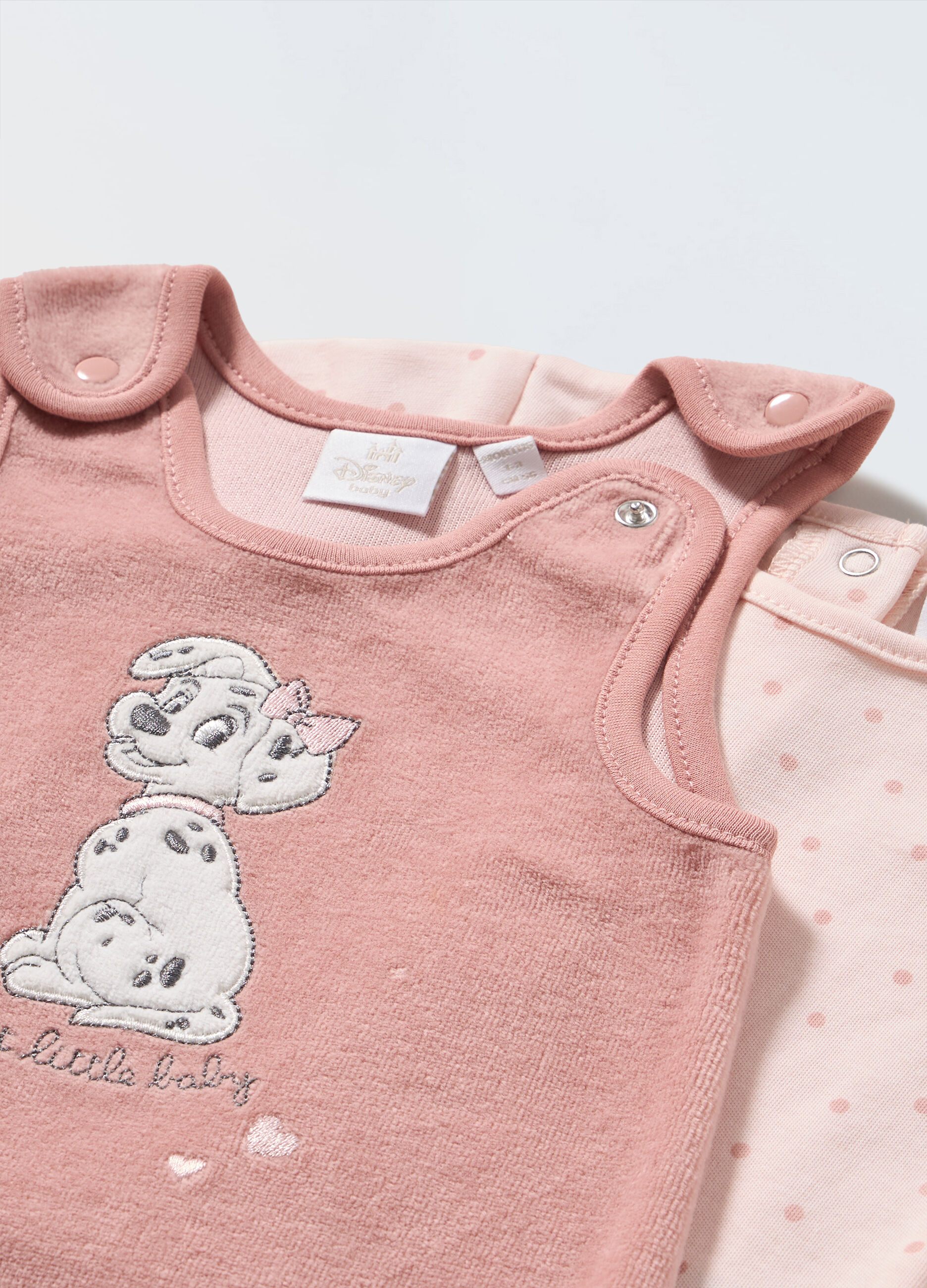 Set t-shirt + salopette velour neonata_0