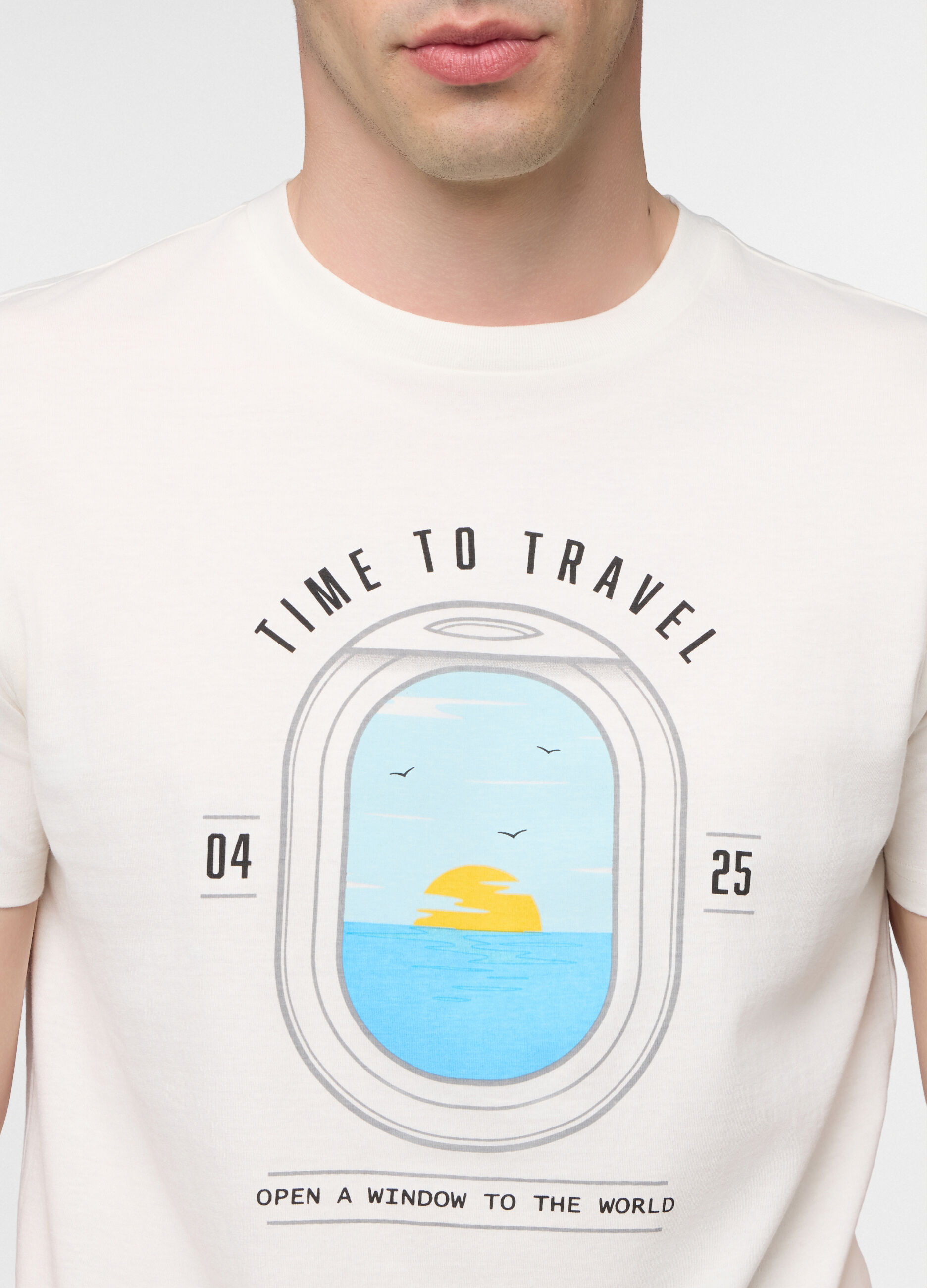 T-shirt in jersey di cotone con stampa uomo_2