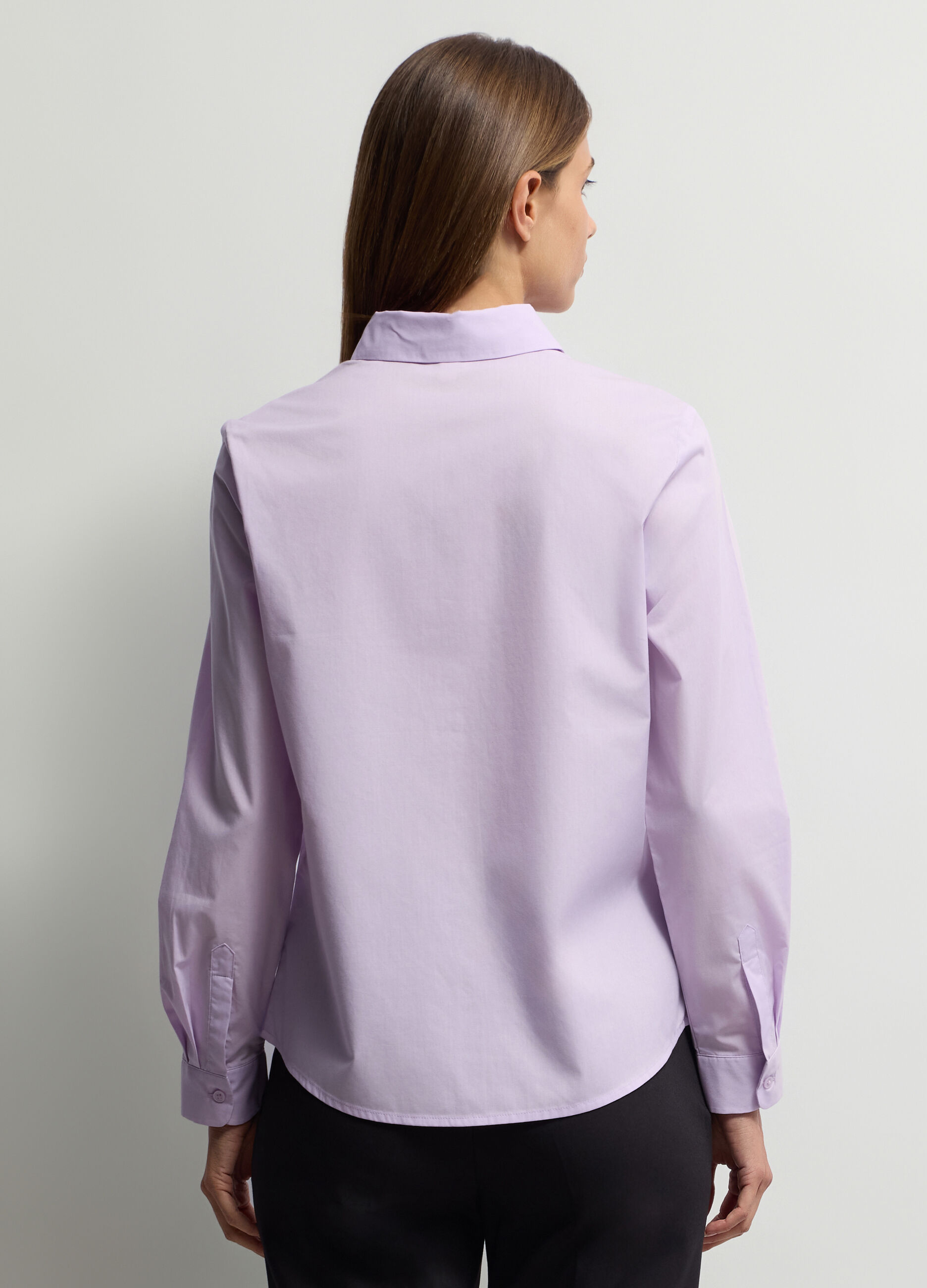 Camicia Fit Slim con colletto alla francese in poli-cotton donna