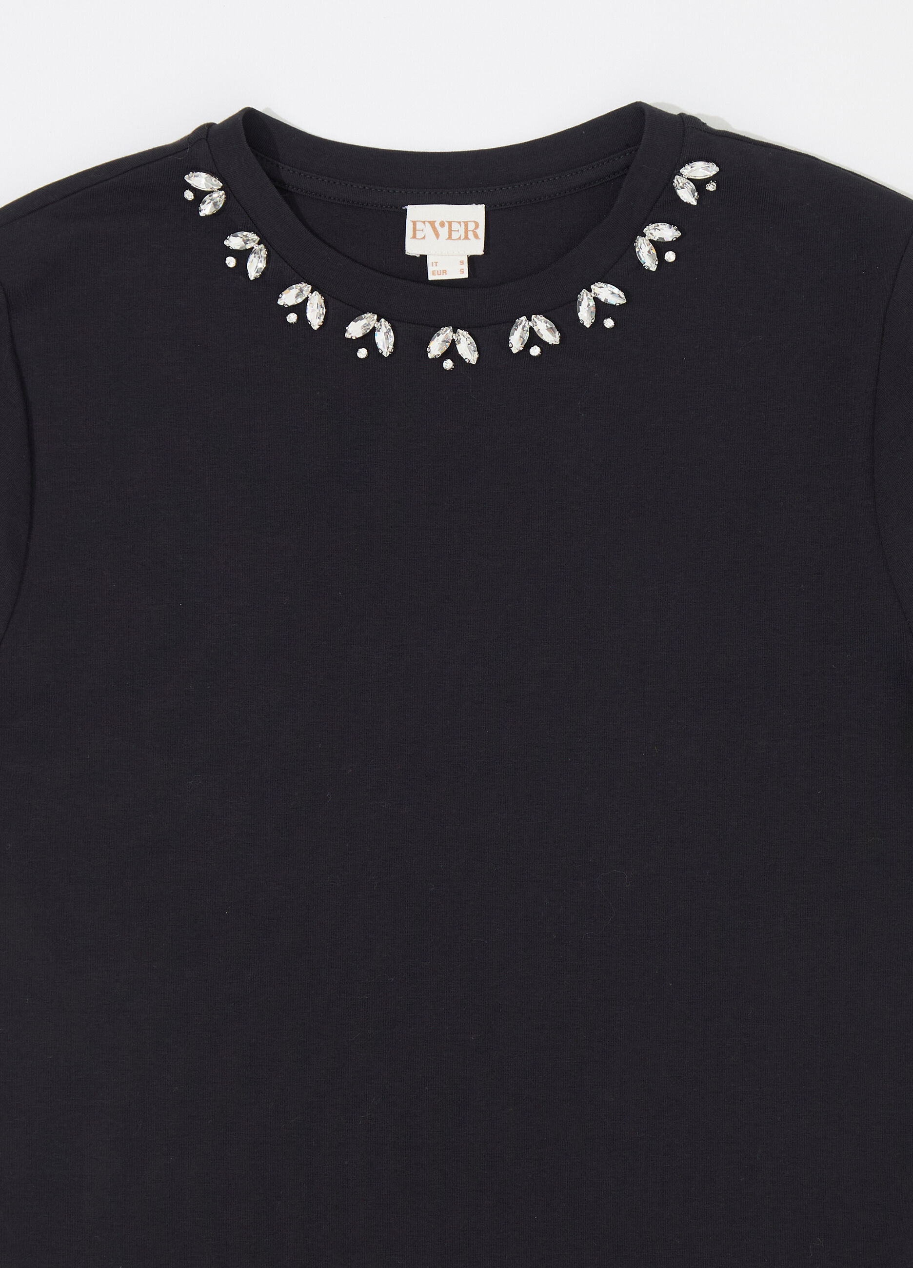 T-shirt gioiello in cotone stretch donna_6