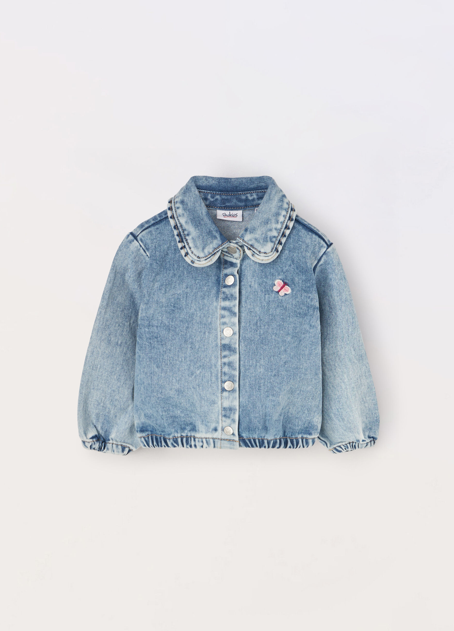 Camicia in denim di puro cotone neonata_0